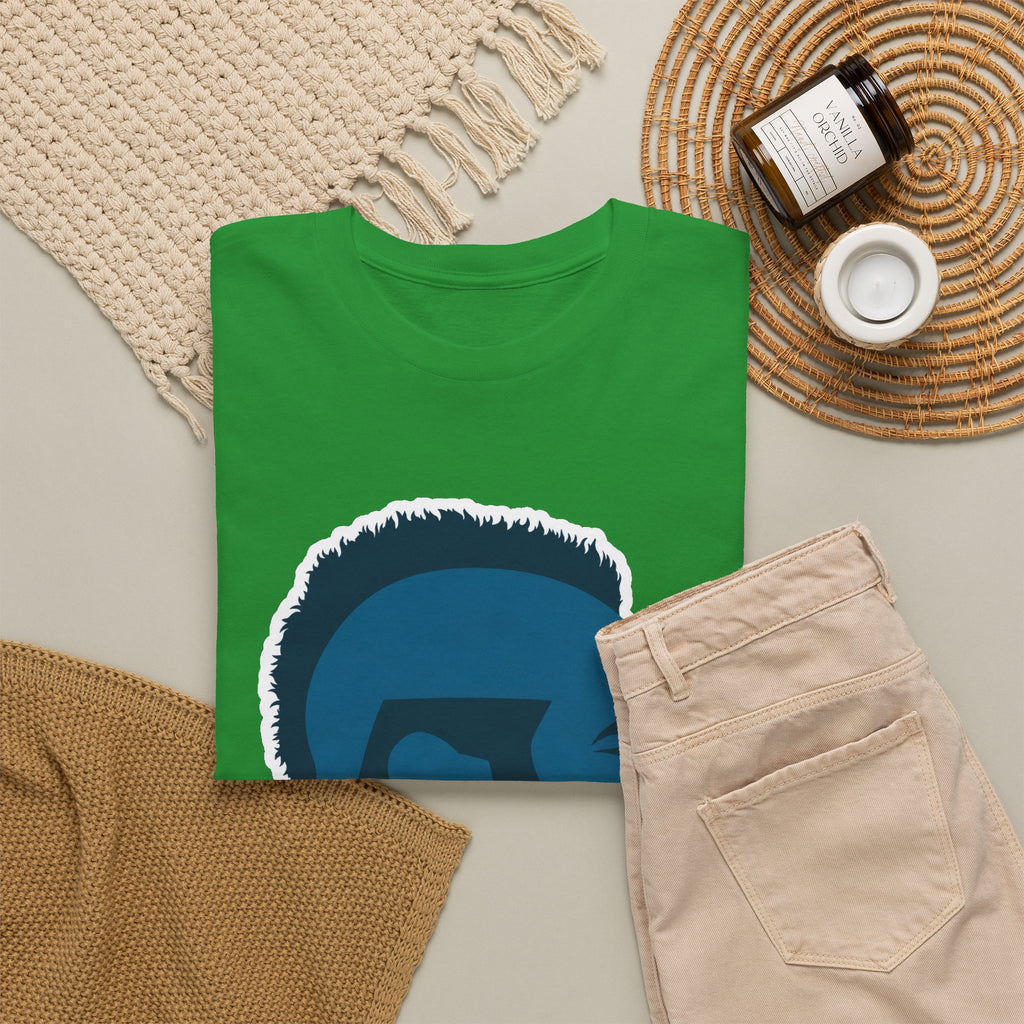 Mr T Profile Silhouette T‑Shirt – Blue Head & Gold Earring Graphic