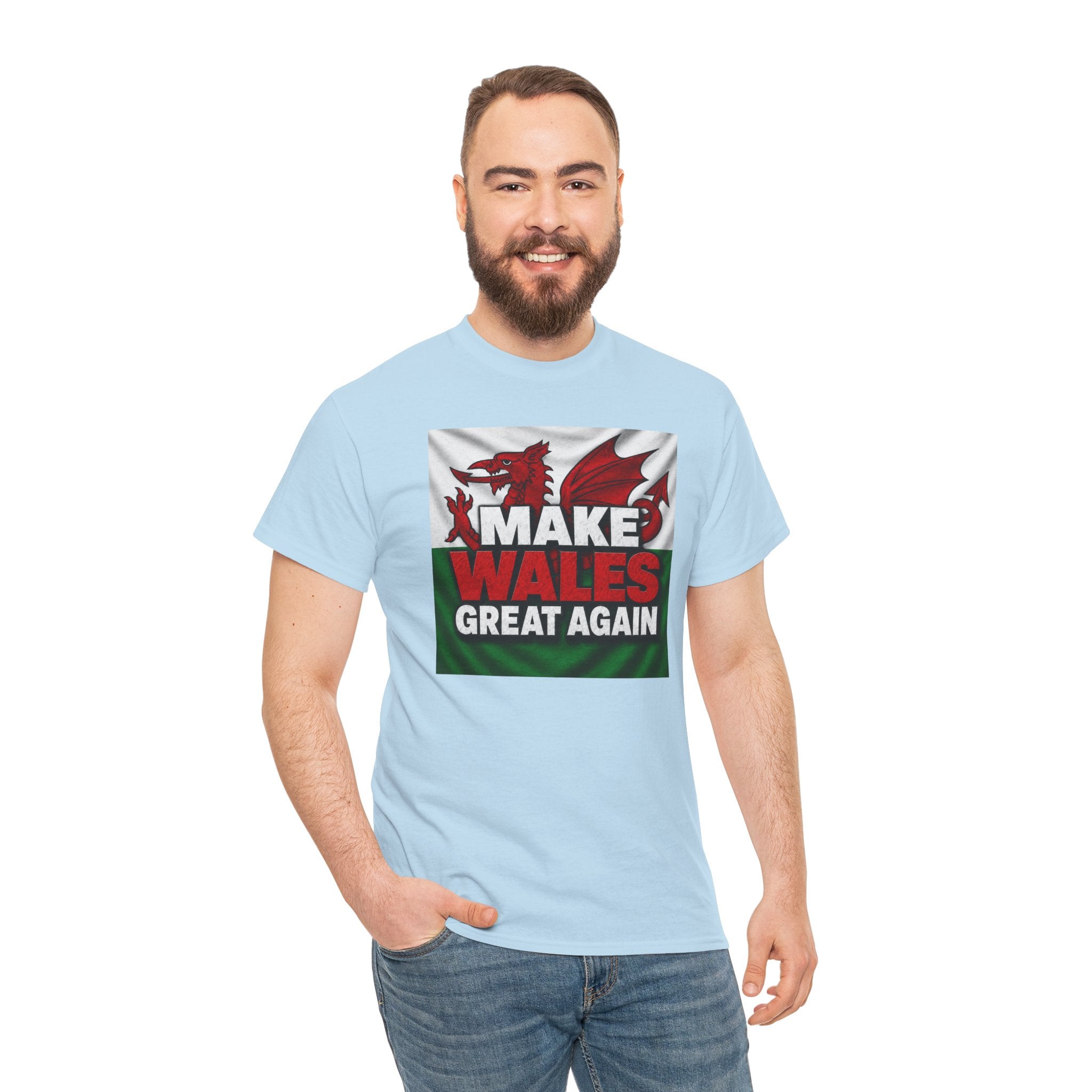 Make Wales Great Again T-Shirt — Welsh Flag Dragon Political Slogan Tee