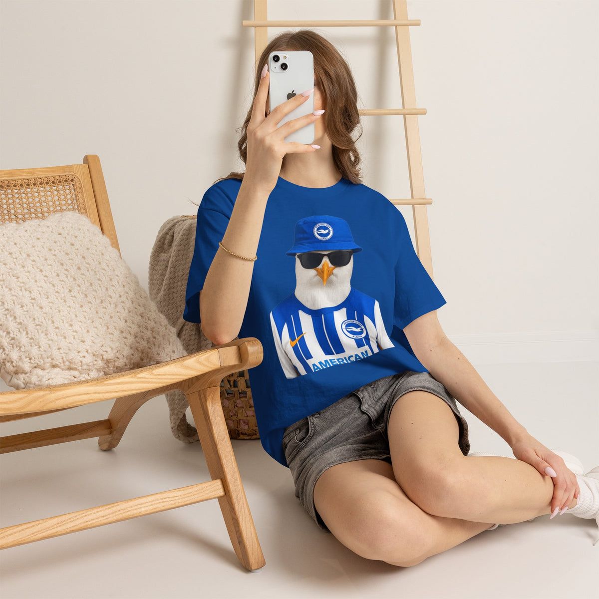 Brighton Seagull Fan Crewneck Tee — Brighton & Hove Seagulls Football Shirt Design