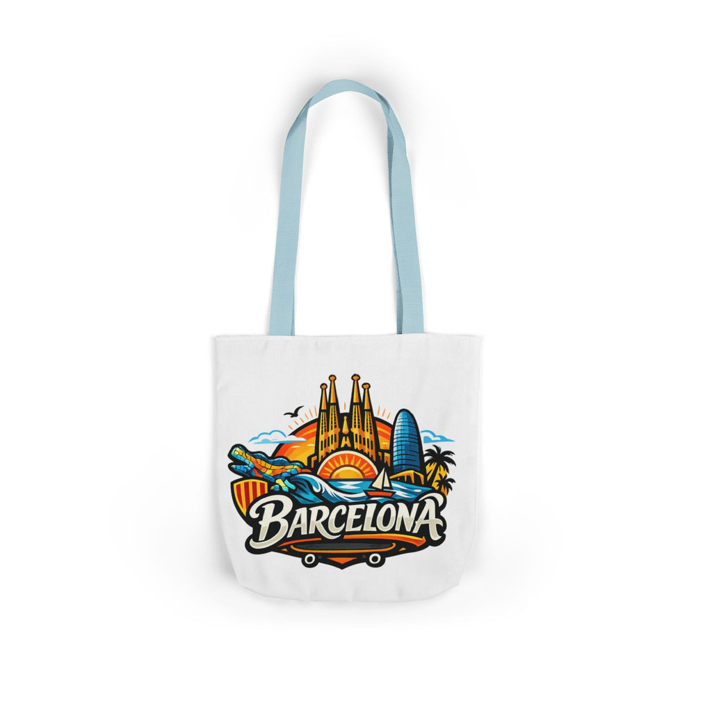 Barcelona Skyline Canvas Tote Bag — Colorful Travel Souvenir Tote