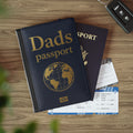 Dad’s Passport Cover – Leather Travel Passport Holder with Gold Globe Design