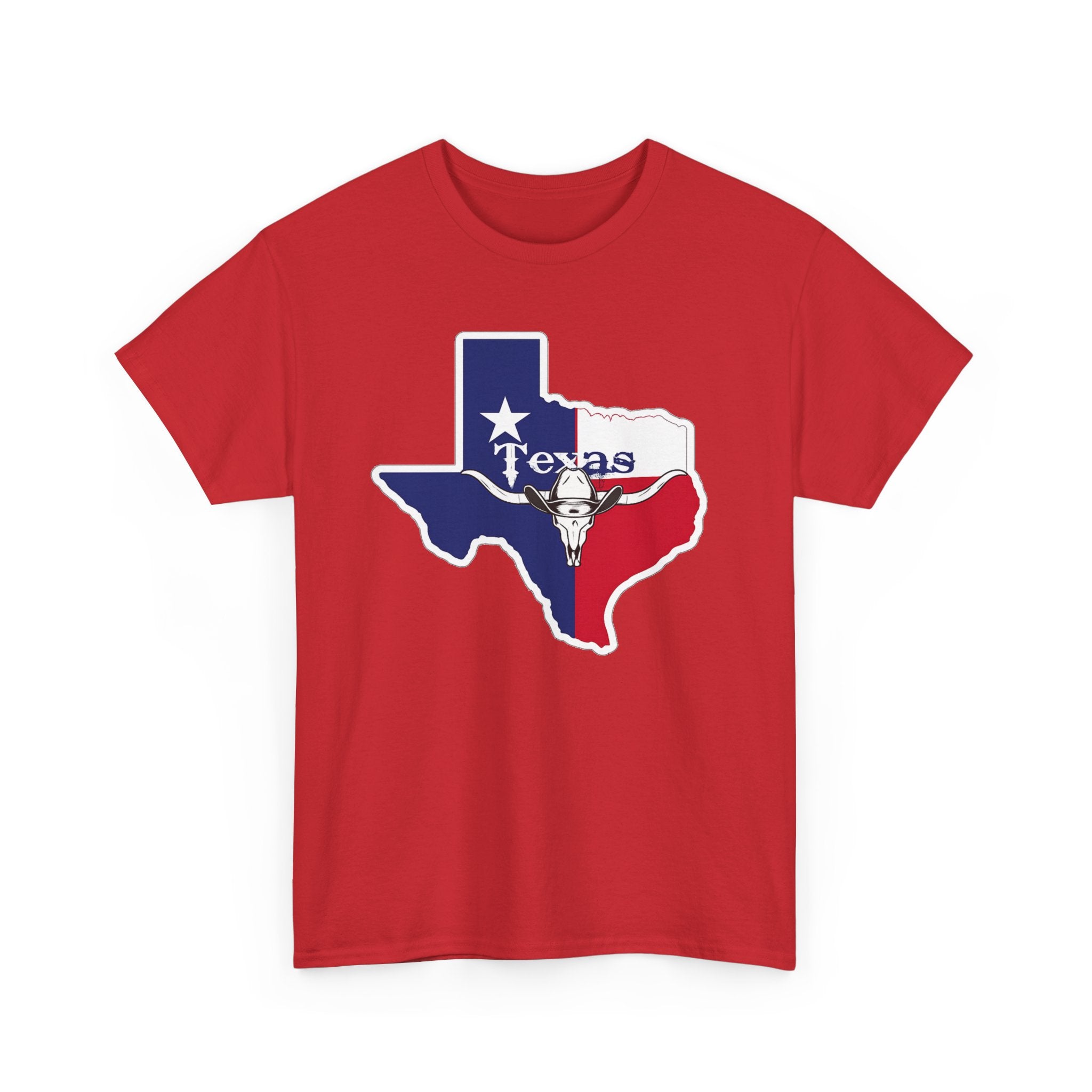 Texas Flag Outline T-Shirt — Lone Star State Map Tee with 'Texas' Text