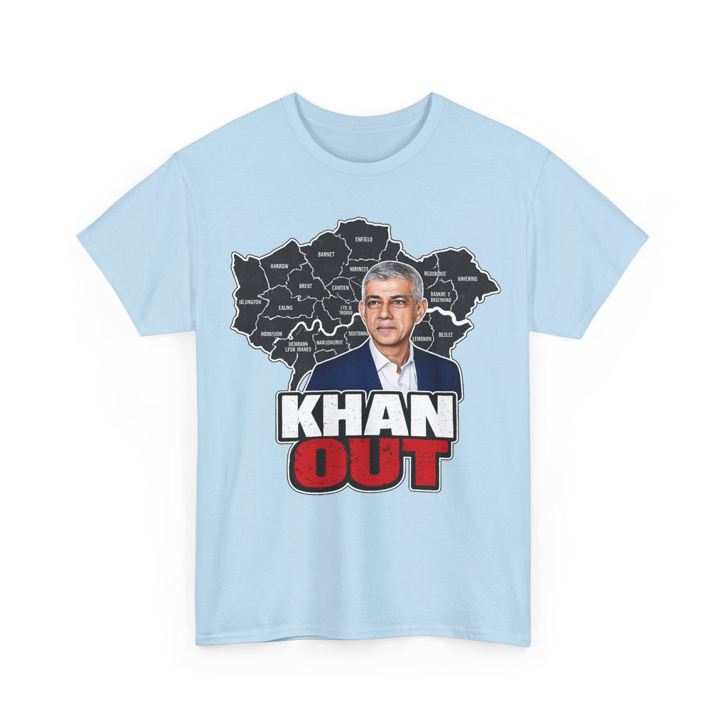 Sadiq Khan Out" Political Protest Tee with Sadiq Khan Graphic T-Shirt