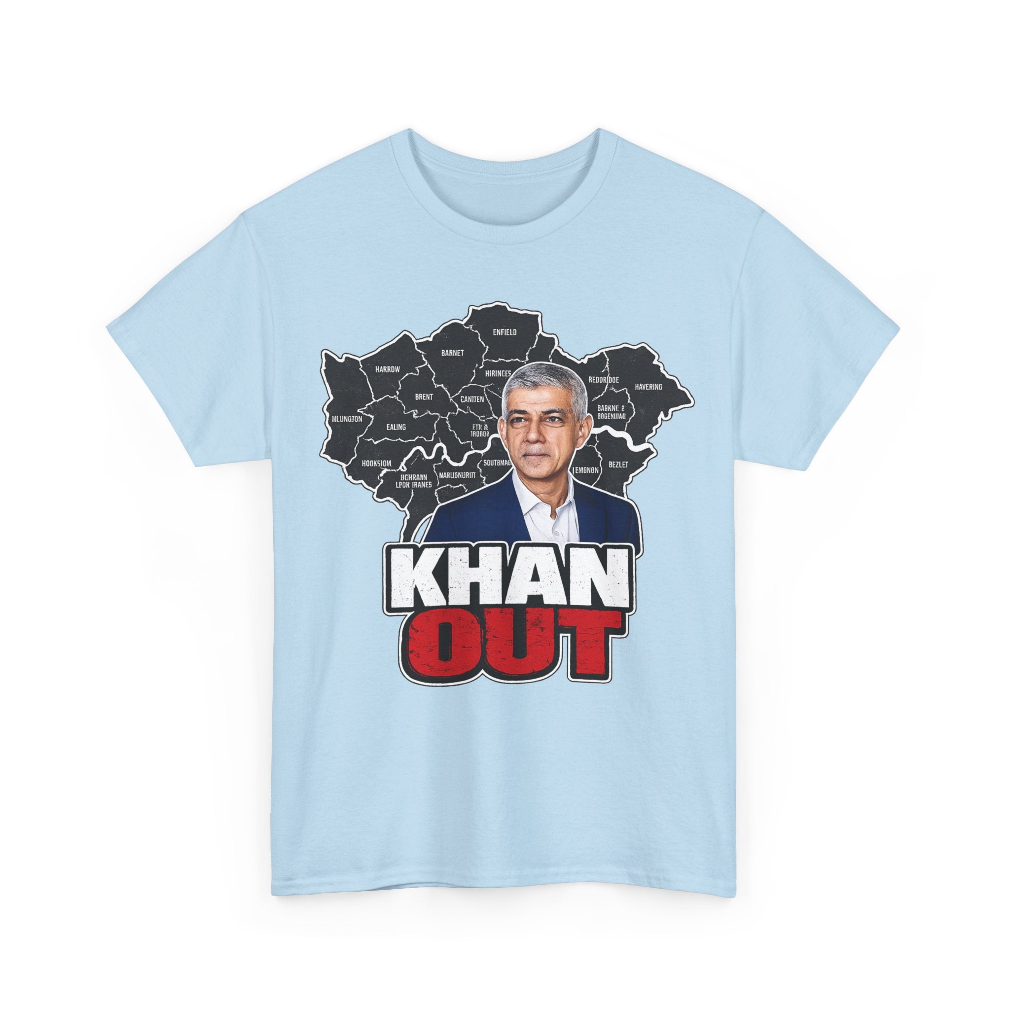 Sadiq Khan Out" Political Protest Tee with Sadiq Khan Graphic T-Shirt