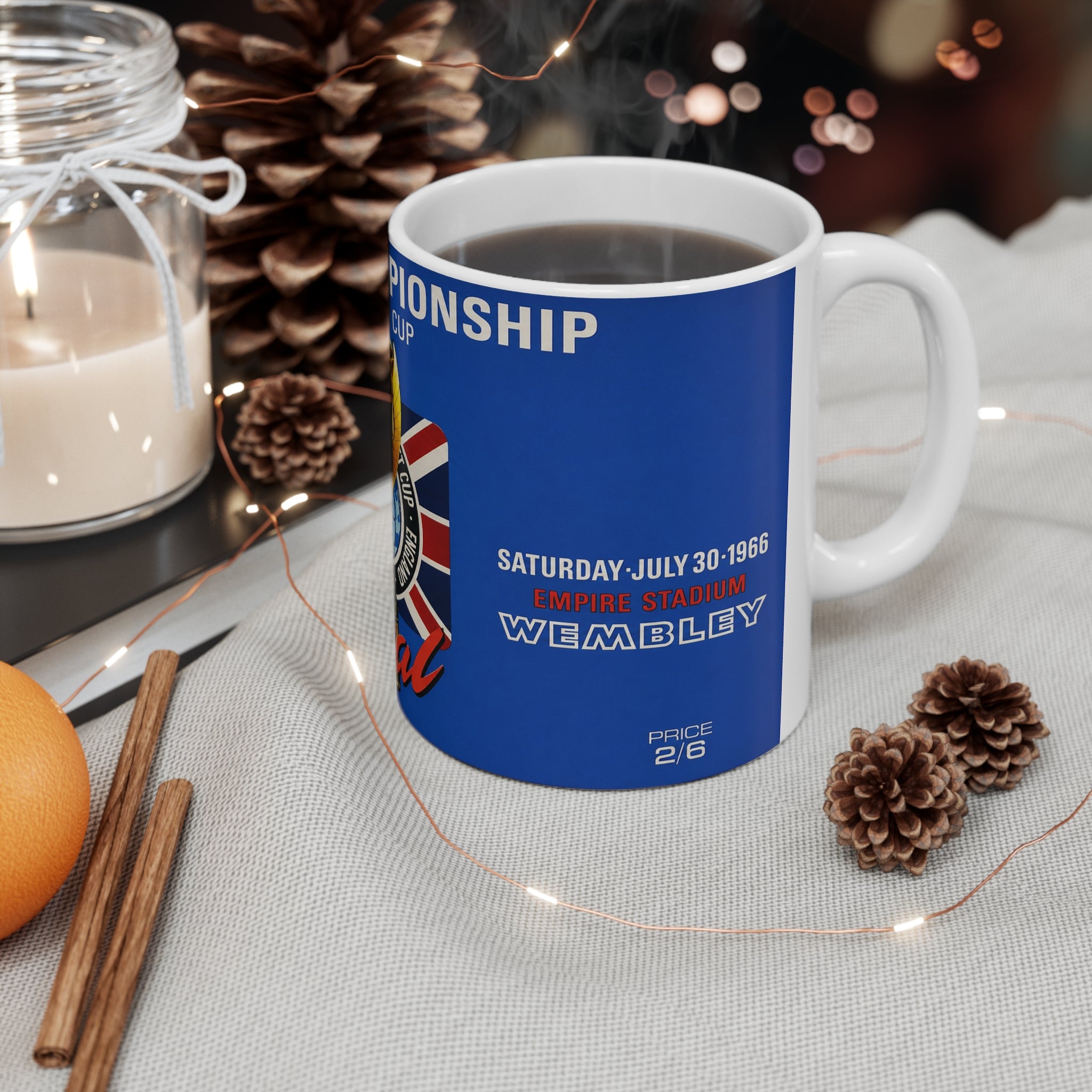1966 World Cup Final Programme Inspired — Jules Rimet Cup England vs West Germany Ceramic Coffee Cup (11oz/15oz)