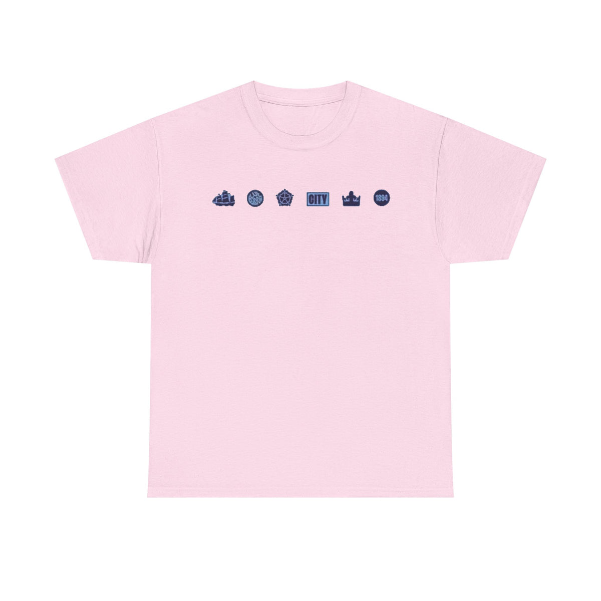 Manchester City Minimal City Icons Tee — Navy Skyline Icons Chest Print
