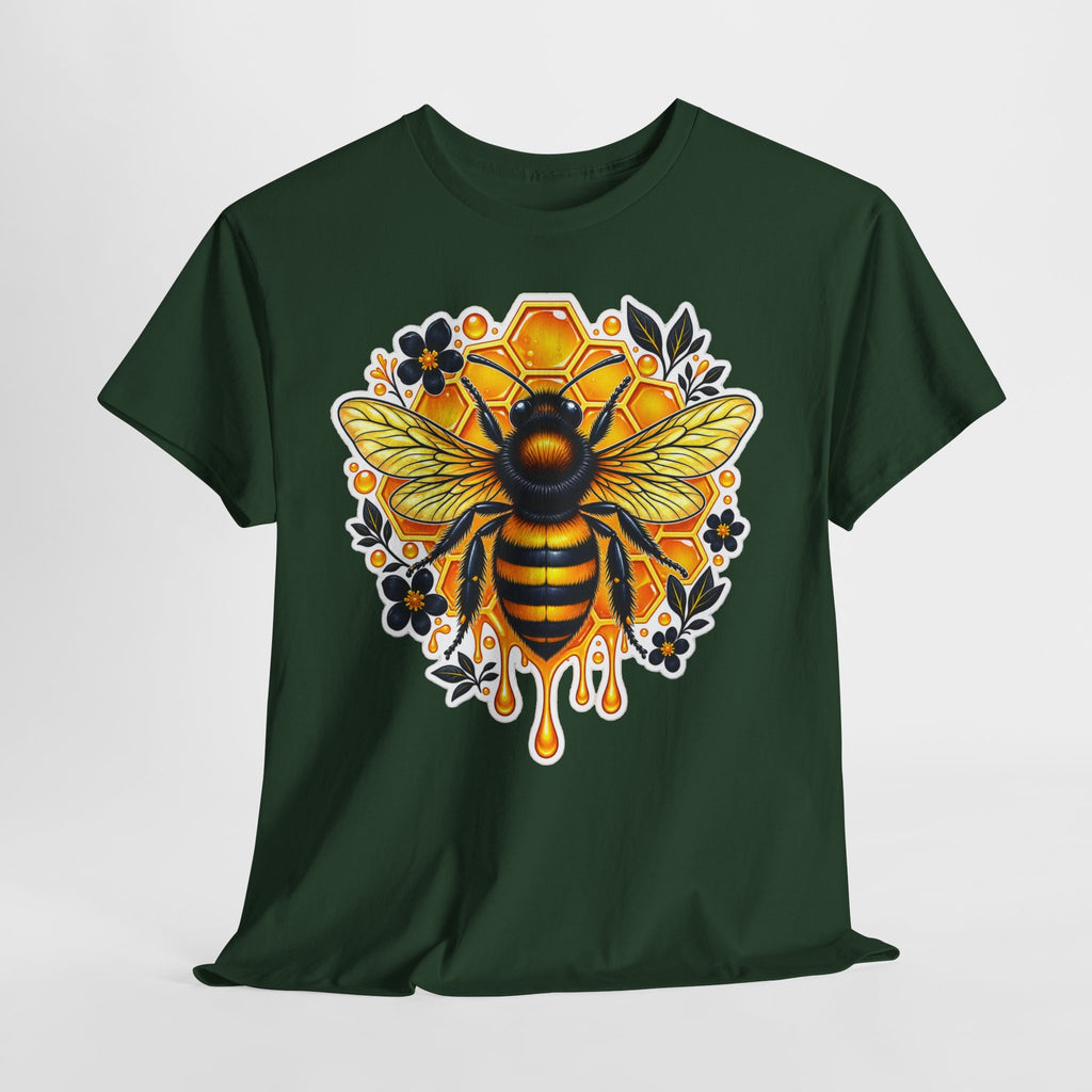 Manchester Bee Honeycomb T‑Shirt — Floral Dripping Honey Graphic Tee
