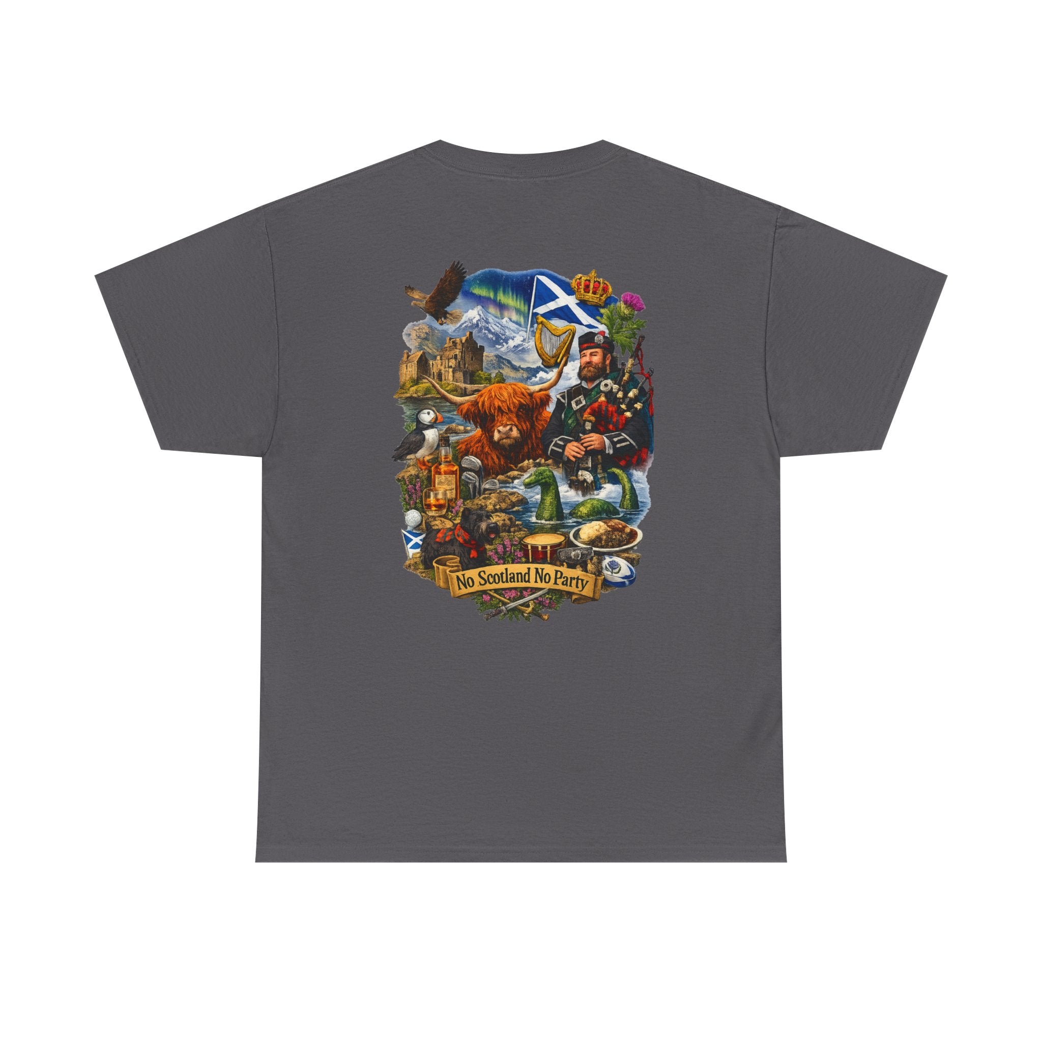 Scotland Collage T-Shirt — "No Scotland No Party" Scottish Heritage Tee