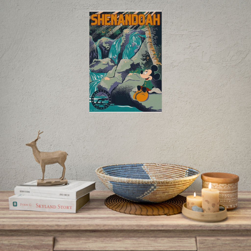 Shenandoah Vintage Mickey Mouse Travel Poster - Rolled Wall Poster