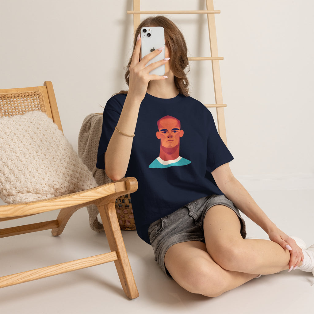 Vinny Kompany Manchester City Legend Minimalist Portrait Tee — Bold Stylized Face Graphic T-Shirt
