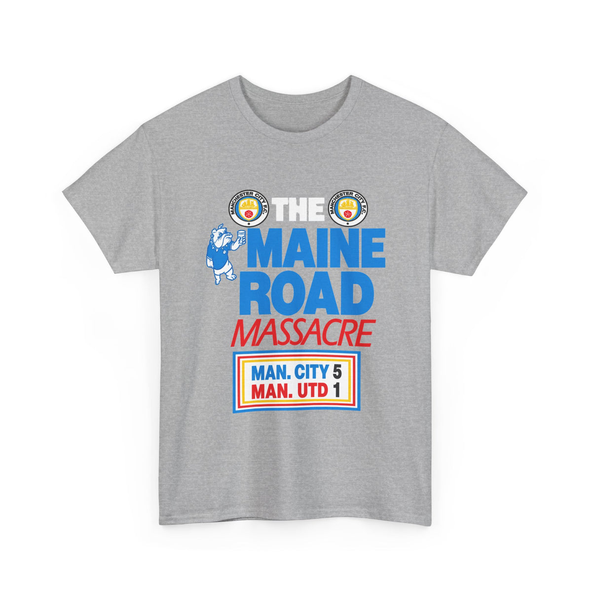 Maine Road Massacre Retro Cotton T-Shirt — Man City 5 vs Man Utd 1 Retro September 1989 Derby T‑Shirt
