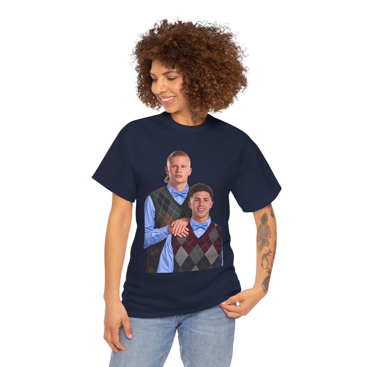 Haaland and Enzo Geek Cotton T-Shirt — Two Guys in Argyle Sweater Vests