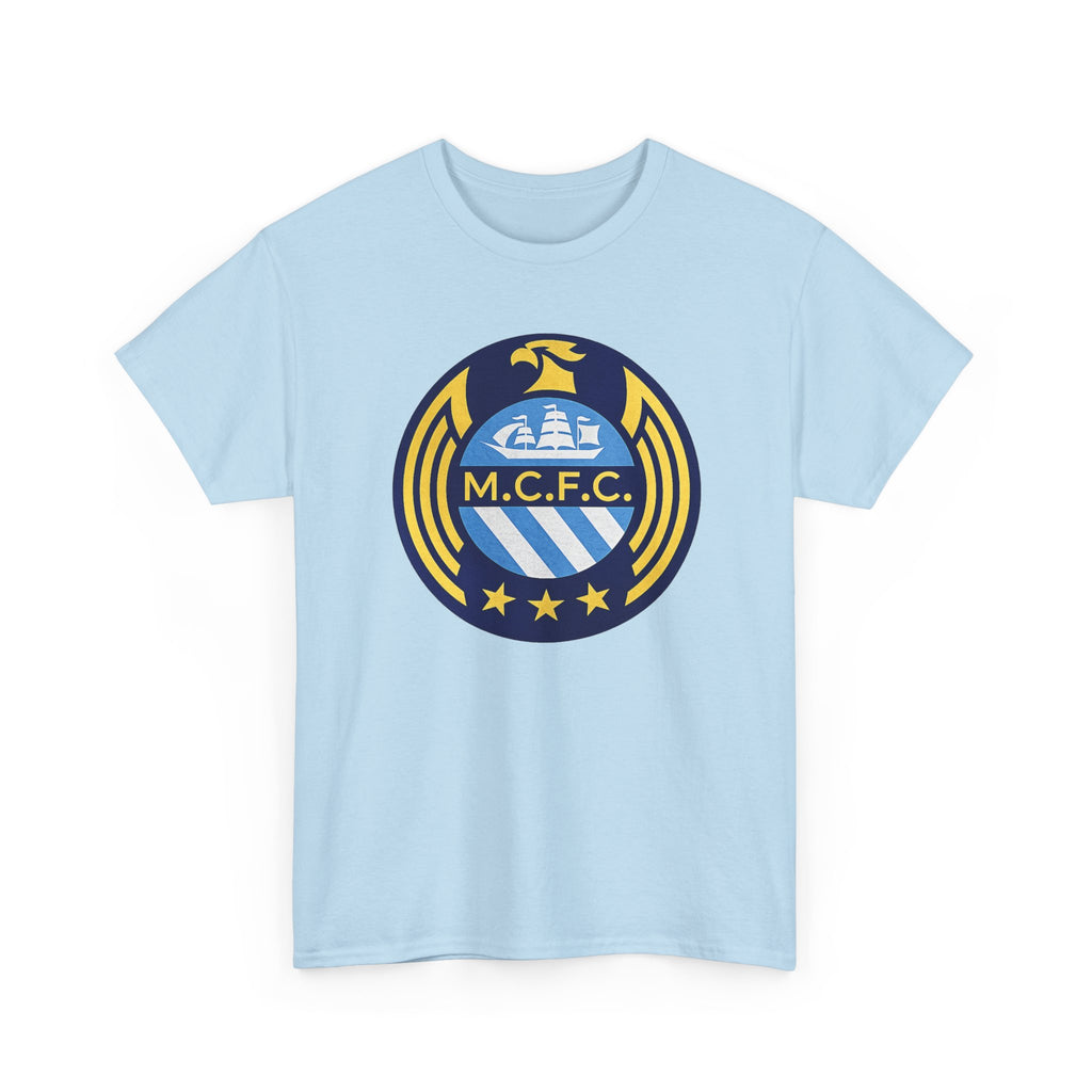 MCFC Crest T-Shirt — Vintage Blue & Gold Soccer Tee