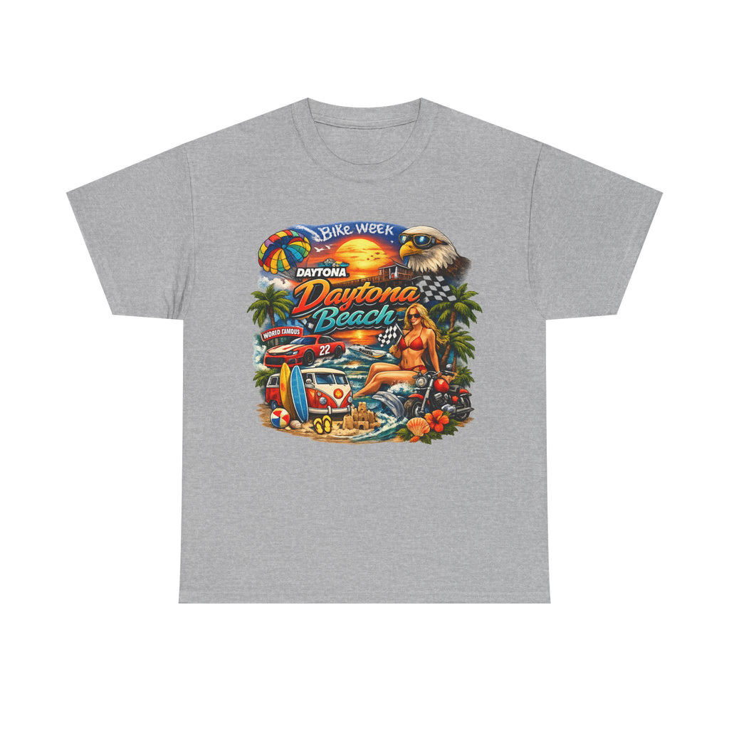 Daytona Beach Vintage Surf T-Shirt — Retro Sunset Palm Beach Tee
