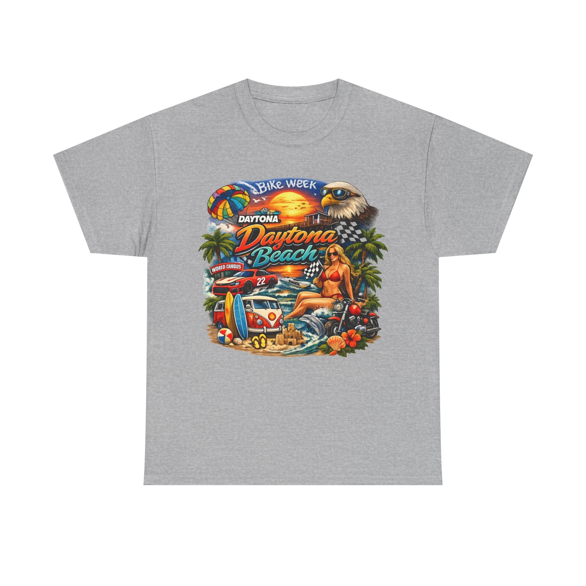 Daytona Beach Vintage Surf T-Shirt — Retro Sunset Palm Beach Tee