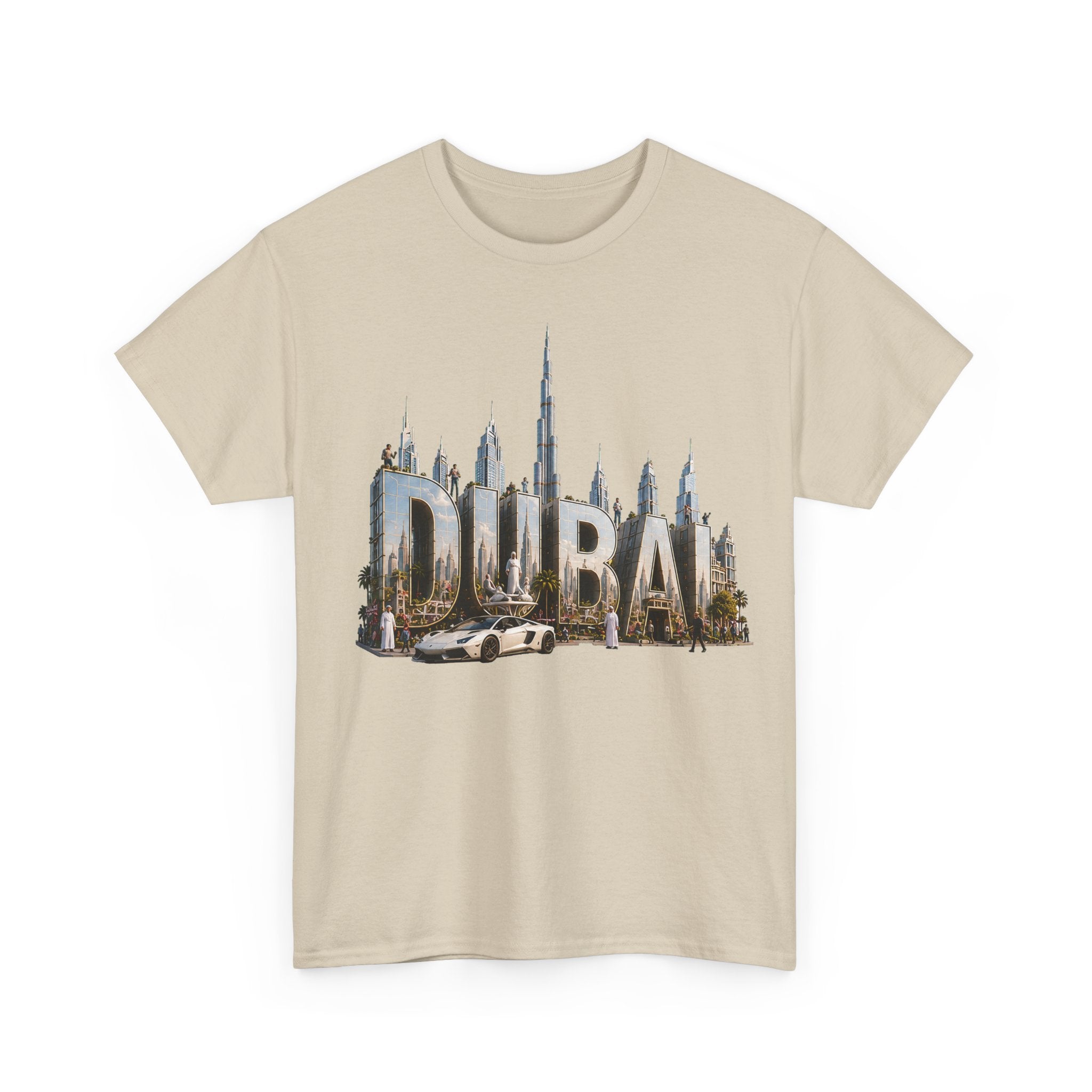 Dubai Skyline T-Shirt — Dubai Cityscape Graphic Tee with Burj Khalifa