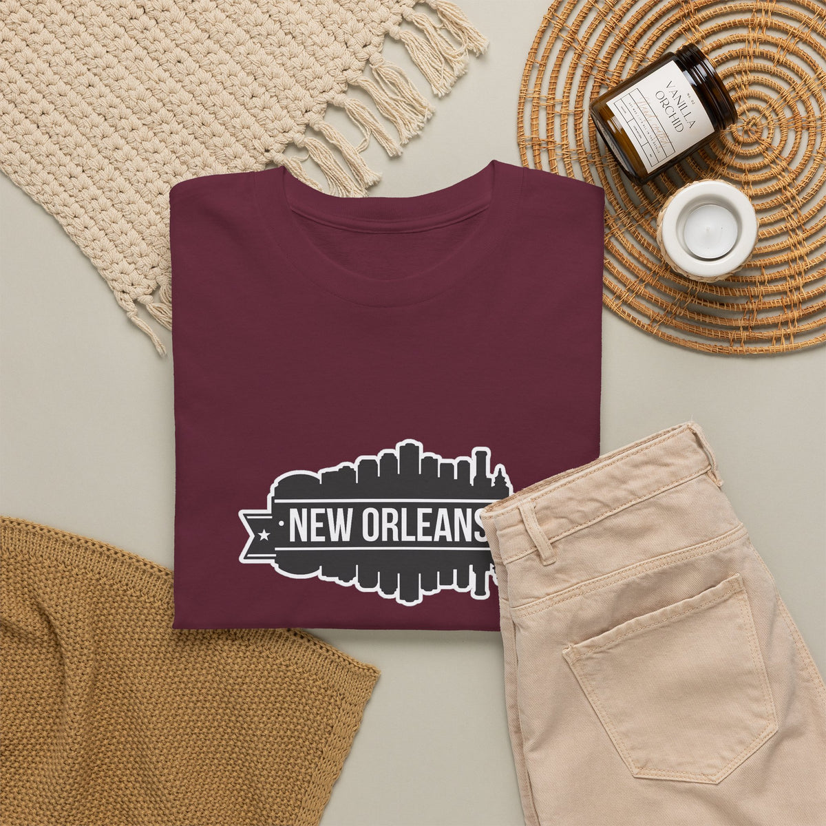 New Orleans Skyline T-Shirt – Retro Badge Cityscape Tee