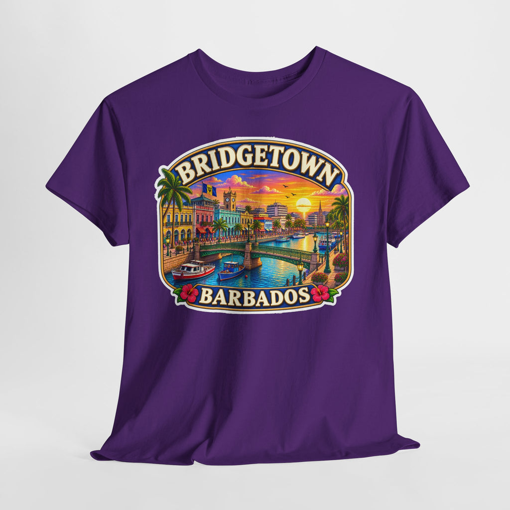 Bridgetown Barbados Vintage Sunset Tee — Caribbean Travel Souvenir T-Shirt