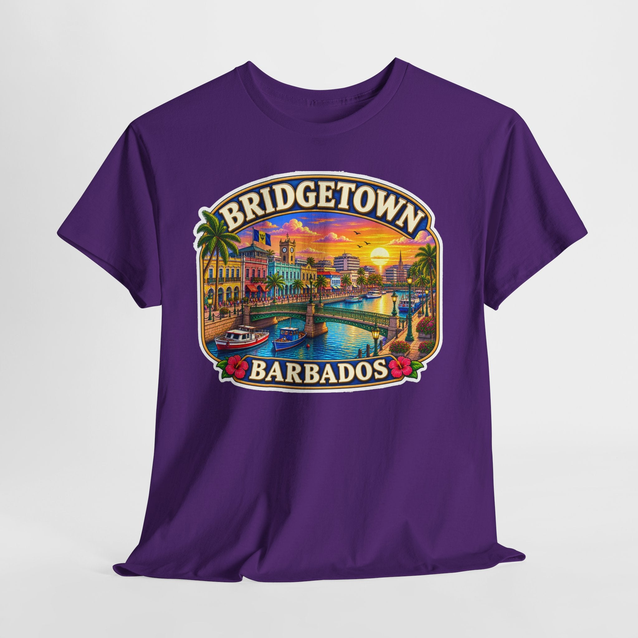 Bridgetown Barbados Vintage Sunset Tee — Caribbean Travel Souvenir T-Shirt