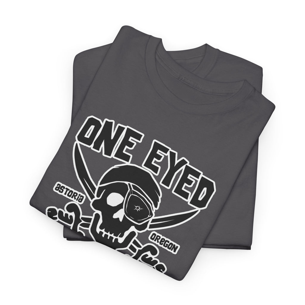 One Eyed Willie Pirate Skull Tee — Retro Nautical Adventure Graphic Shirt