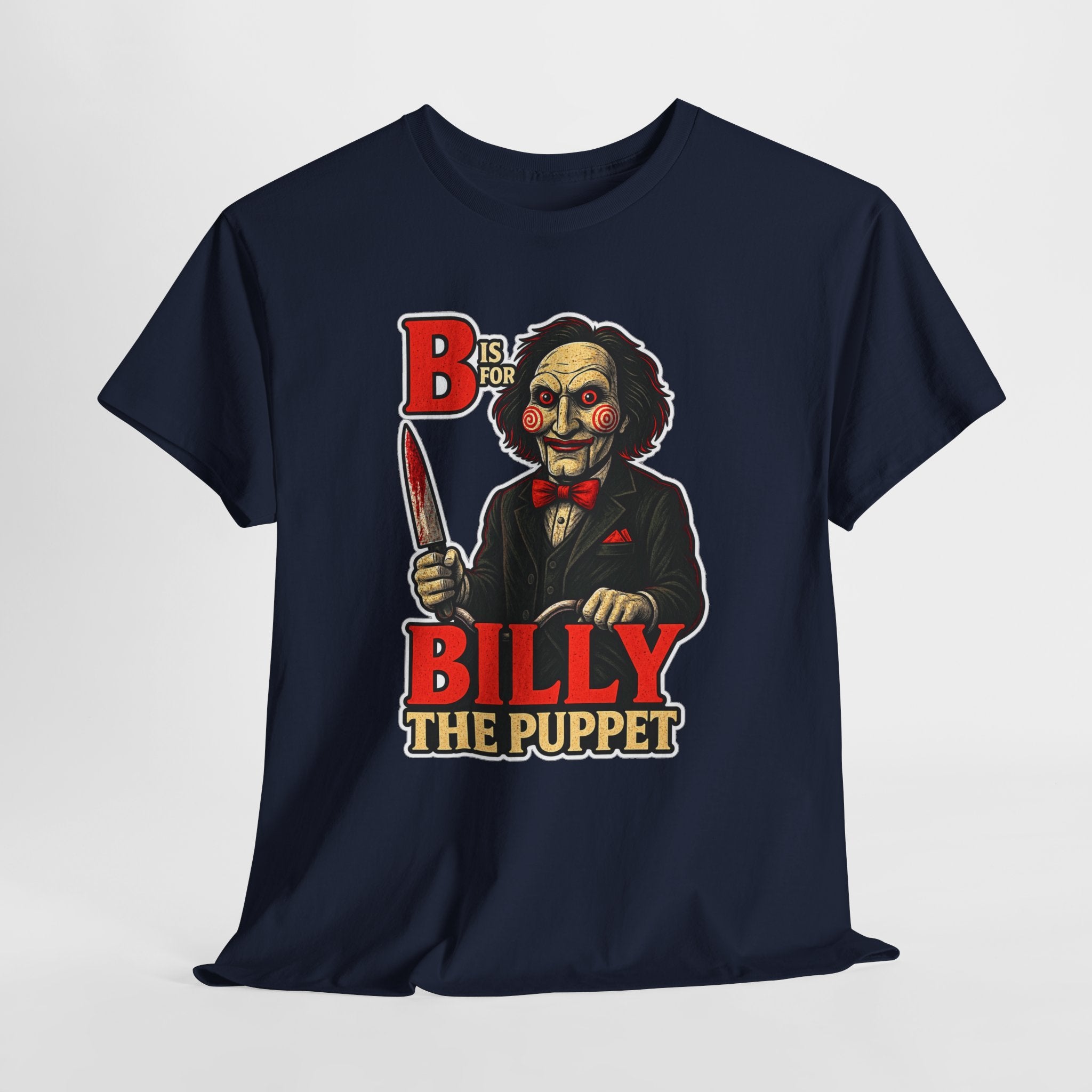 Billy the Puppet Horror Tee — Jigsaw-Style Killer Doll Graphic T-Shirt