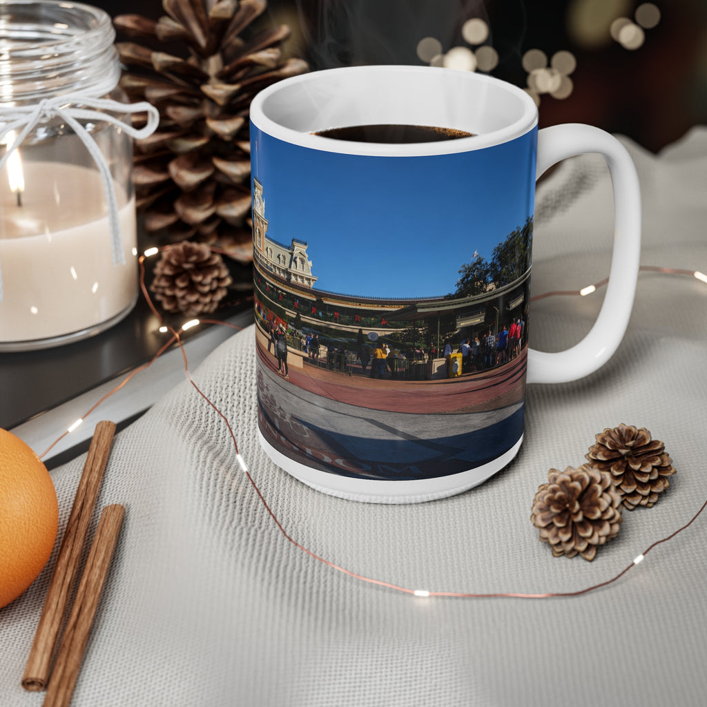 Magic Kingdom Theme Park Entrance Photo Mug — Scenic 11oz/15oz Ceramic Coffee Cup