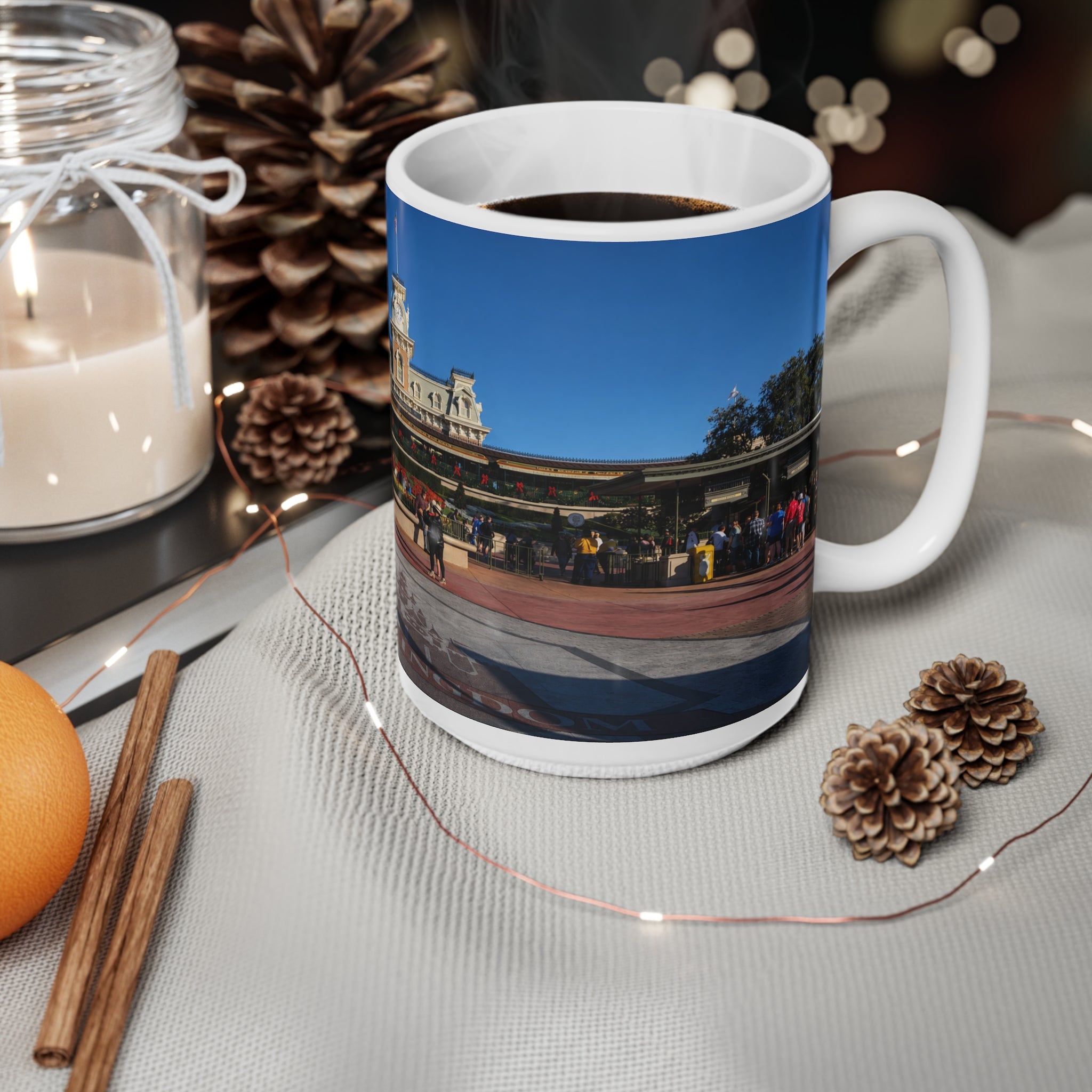Magic Kingdom Theme Park Entrance Photo Mug — Scenic 11oz/15oz Ceramic Coffee Cup