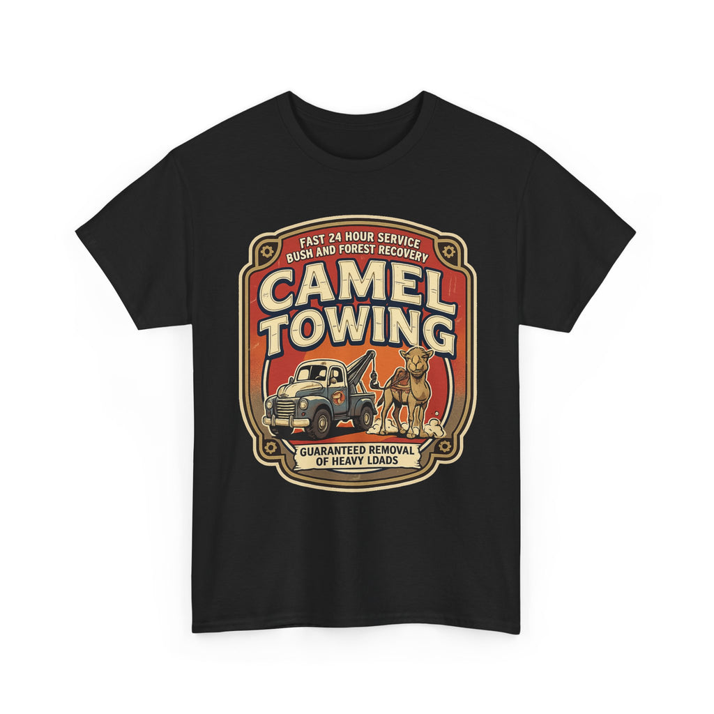 Camel Towing Tee — Vintage Desert Tow Truck Graphic T-Shirt