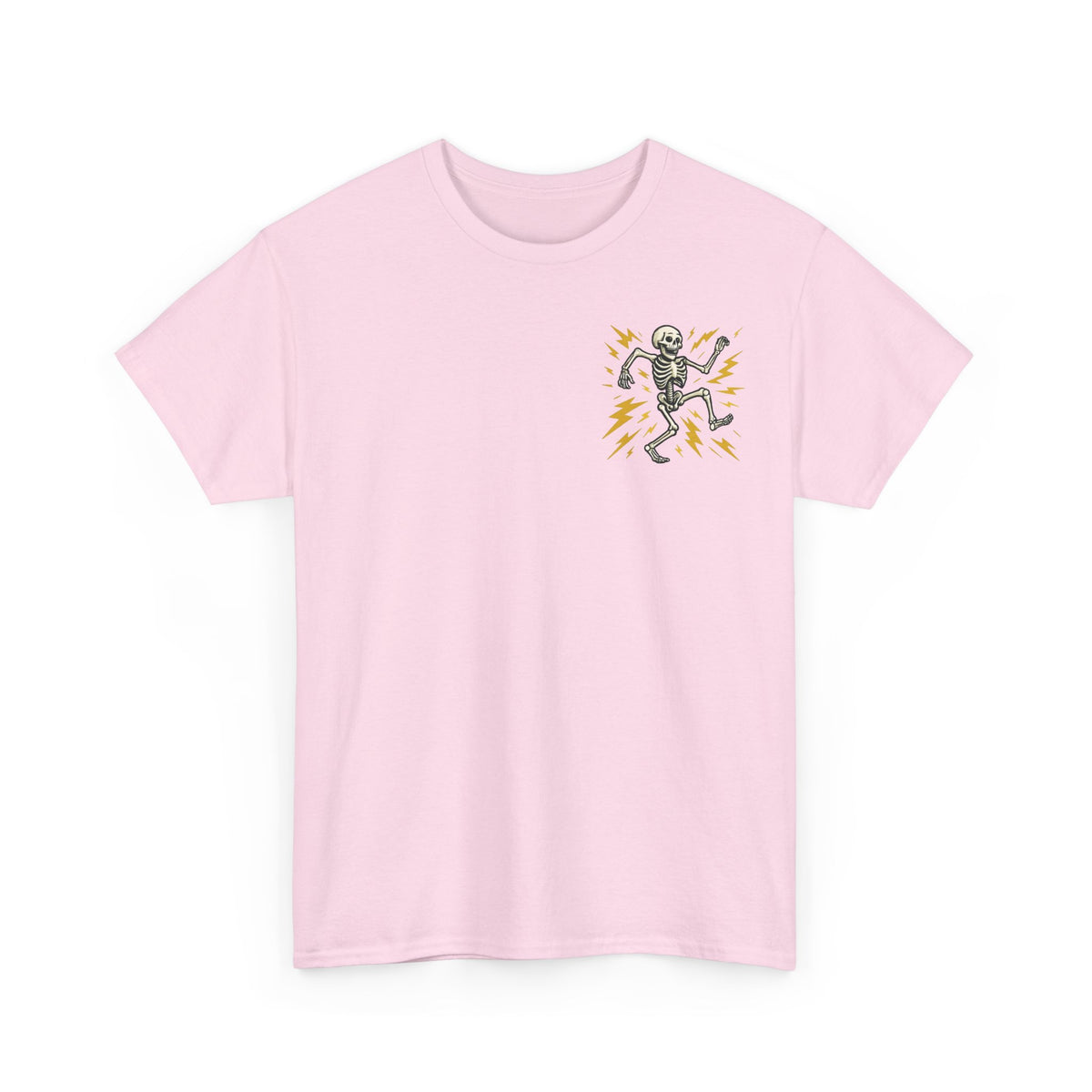 Electrician Skeleton Tee — "I'm an Electrician: If I Dance Without Music, Shut the Main Breaker Off"