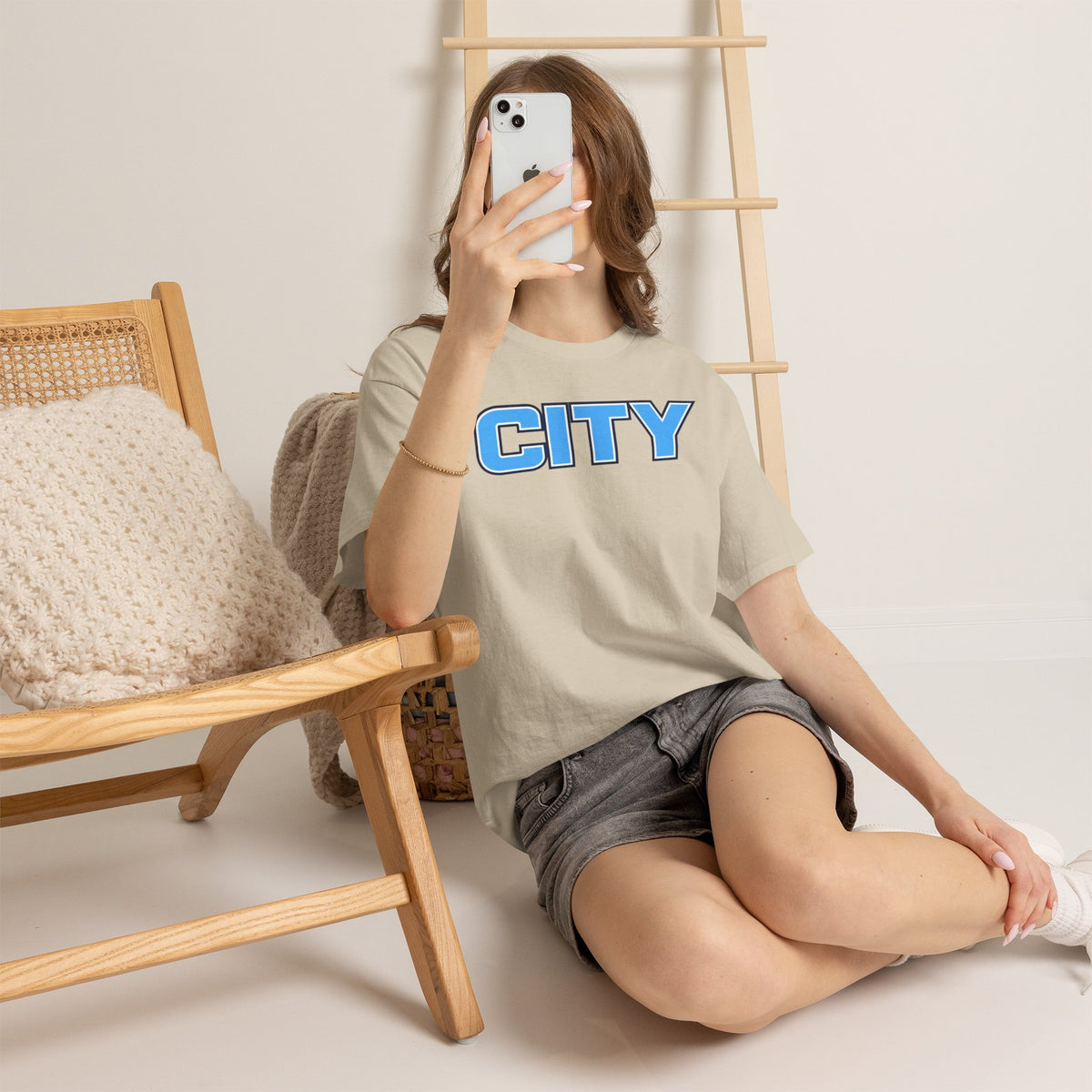 CITY Graphic Tee — Retro Man City Inspired Blue Block Letter T-Shirt