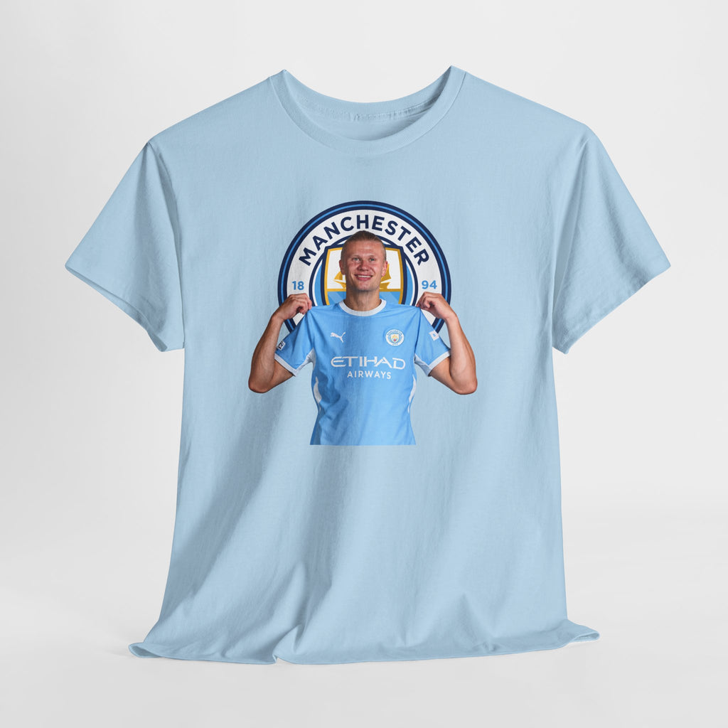 Manchester City Erling Haaland Inspired Cotton T-Shirt Tee — Player Celebratory Graphic T-Shirt