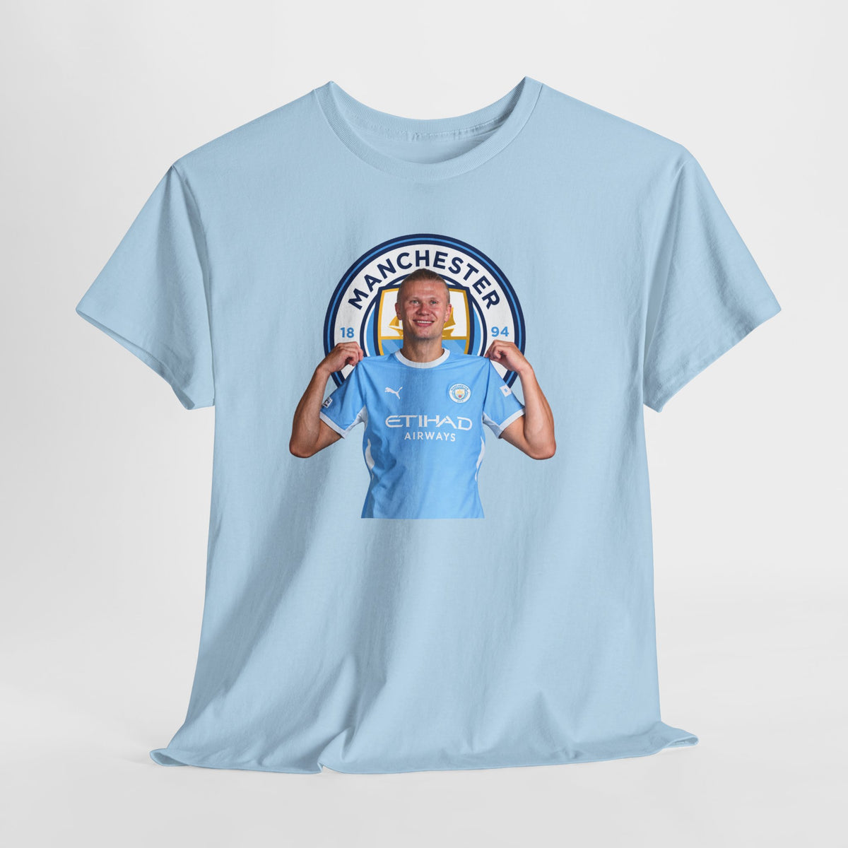 Manchester City Erling Haaland Inspired Cotton T-Shirt Tee — Player Celebratory Graphic T-Shirt