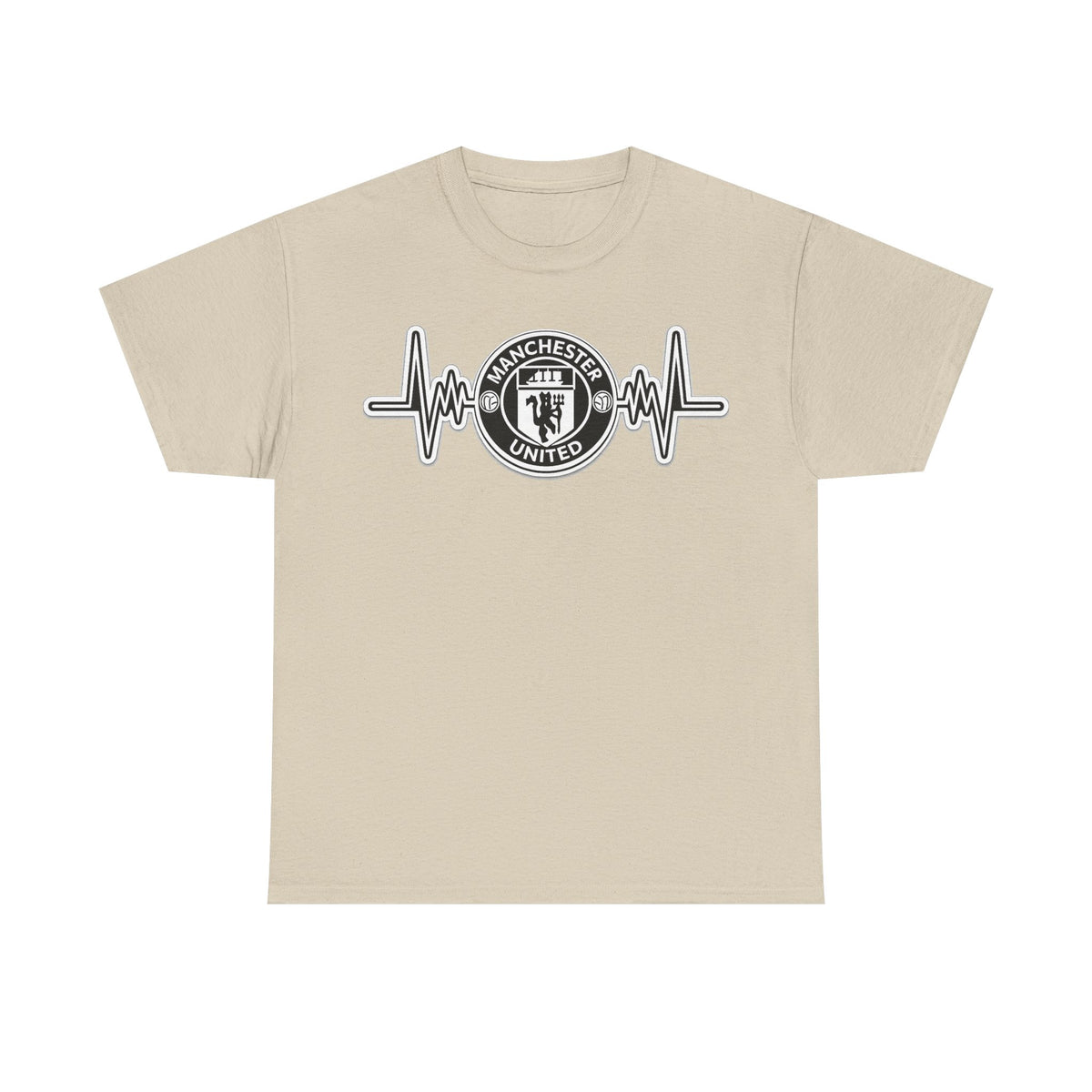 Manchester United Inspired Heartbeat T‑Shirt — Football Fan Pulse Tee