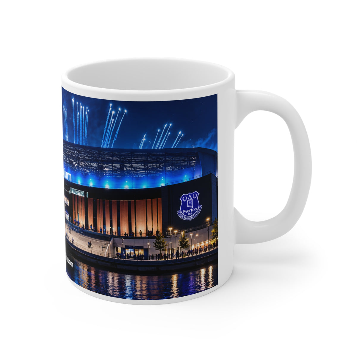 Everton's Hill Dickinson Stadium Nightscape Ceramic Coffee Mug — 11oz & 15oz