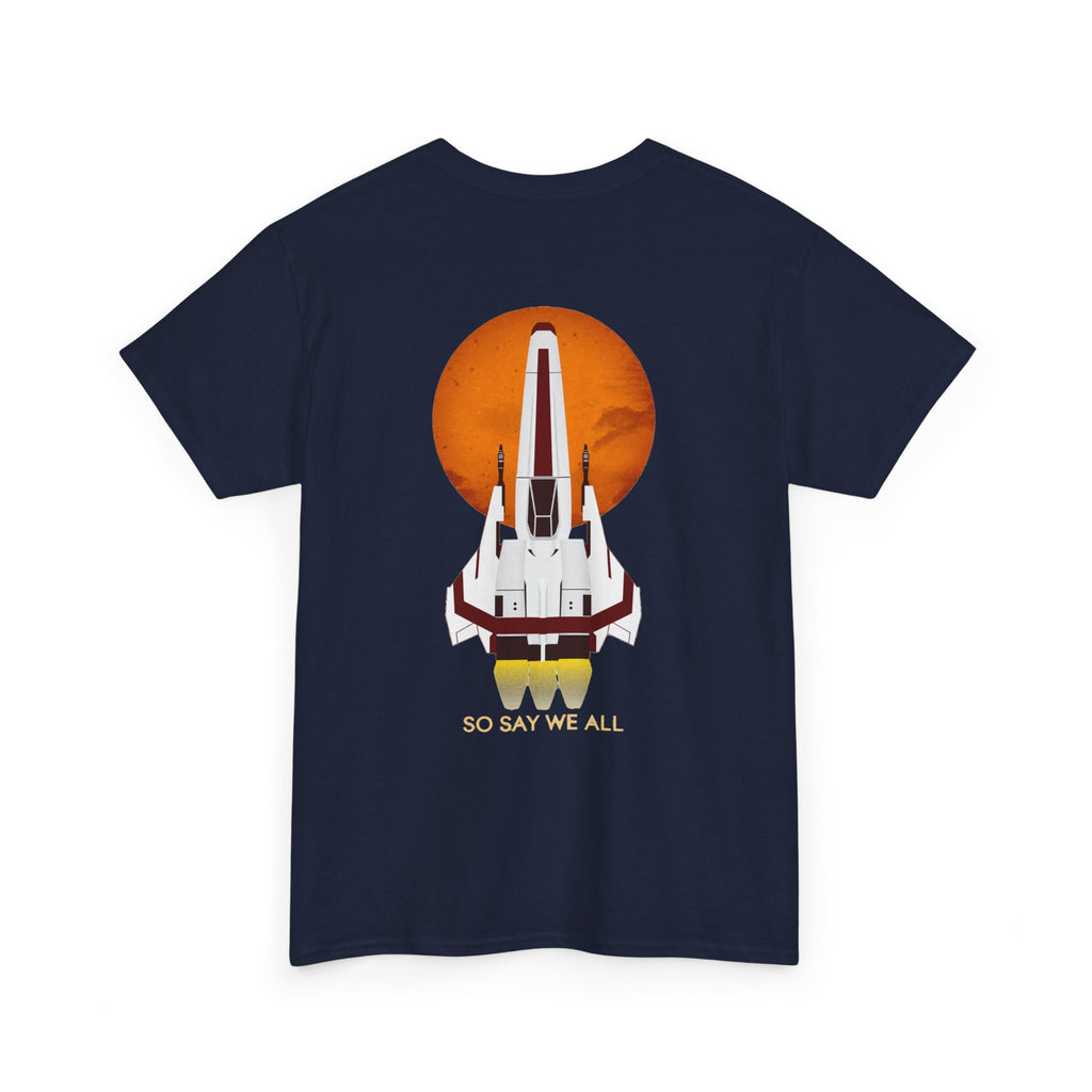 Battlestar Galactica Graphic Tee — "So Say We All" Viper Ship Sci‑Fi T‑Shirt