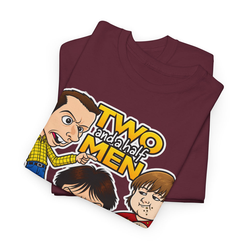 Two and a Half Men Inspired Cartoon Tee — Retro TV Comedy Graphic T-Shirt