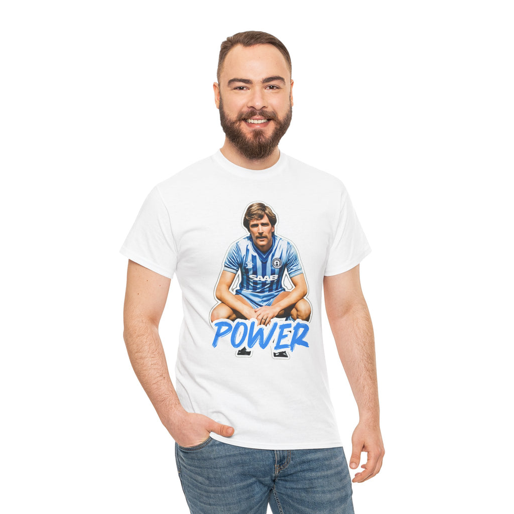 Paul Power Manchester City Legend Player Graphic Tee — Retro Football Jersey Design