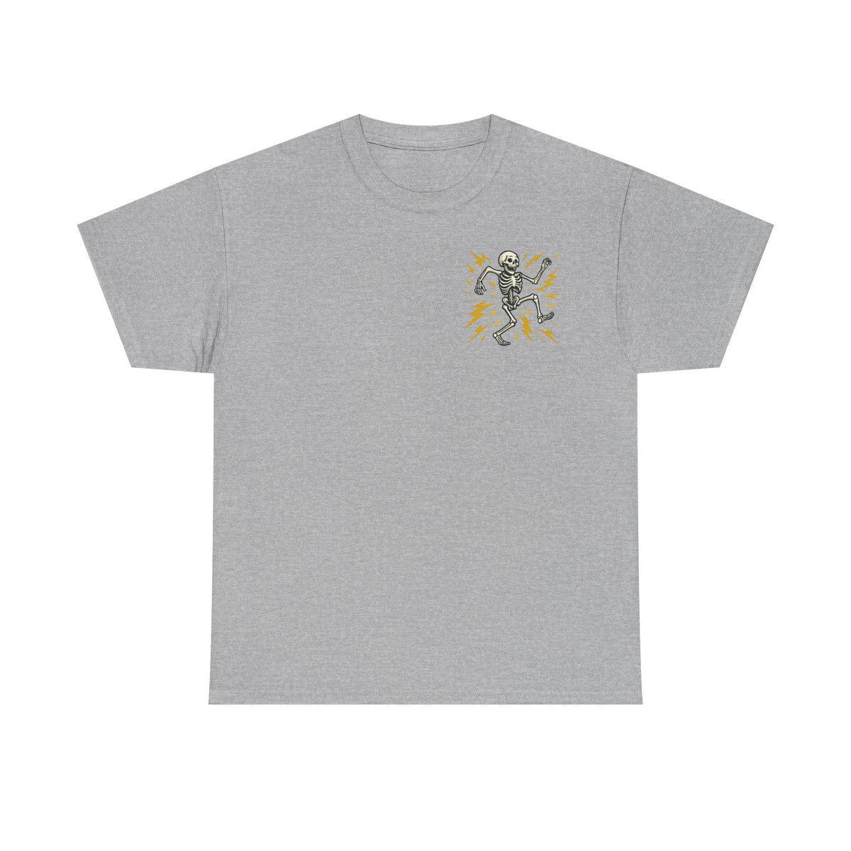 Electrician Skeleton Tee — "I'm an Electrician: If I Dance Without Music, Shut the Main Breaker Off"