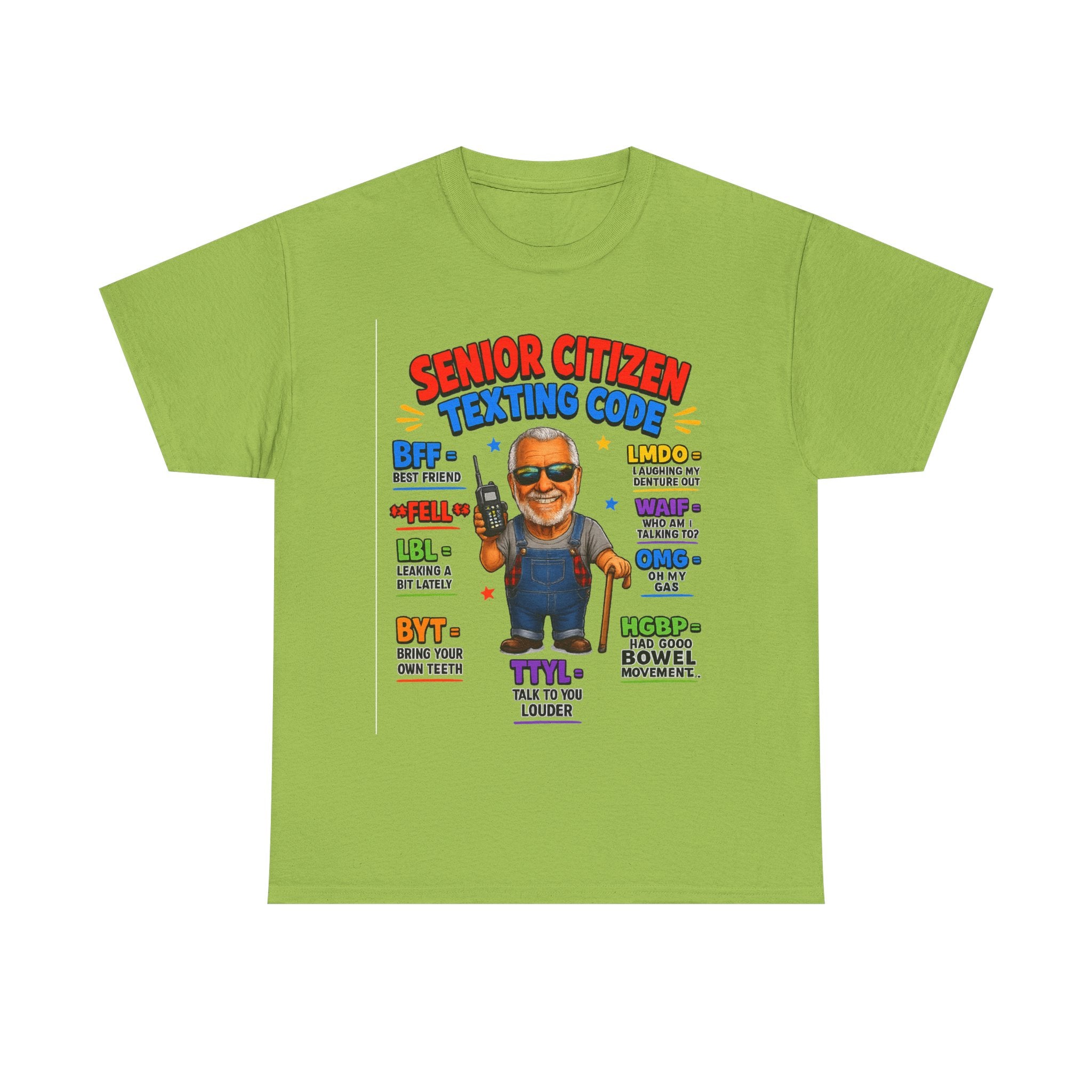 Senior Citizen Texting Code T-Shirt — Funny Grandpa Grandma Retirement Gift