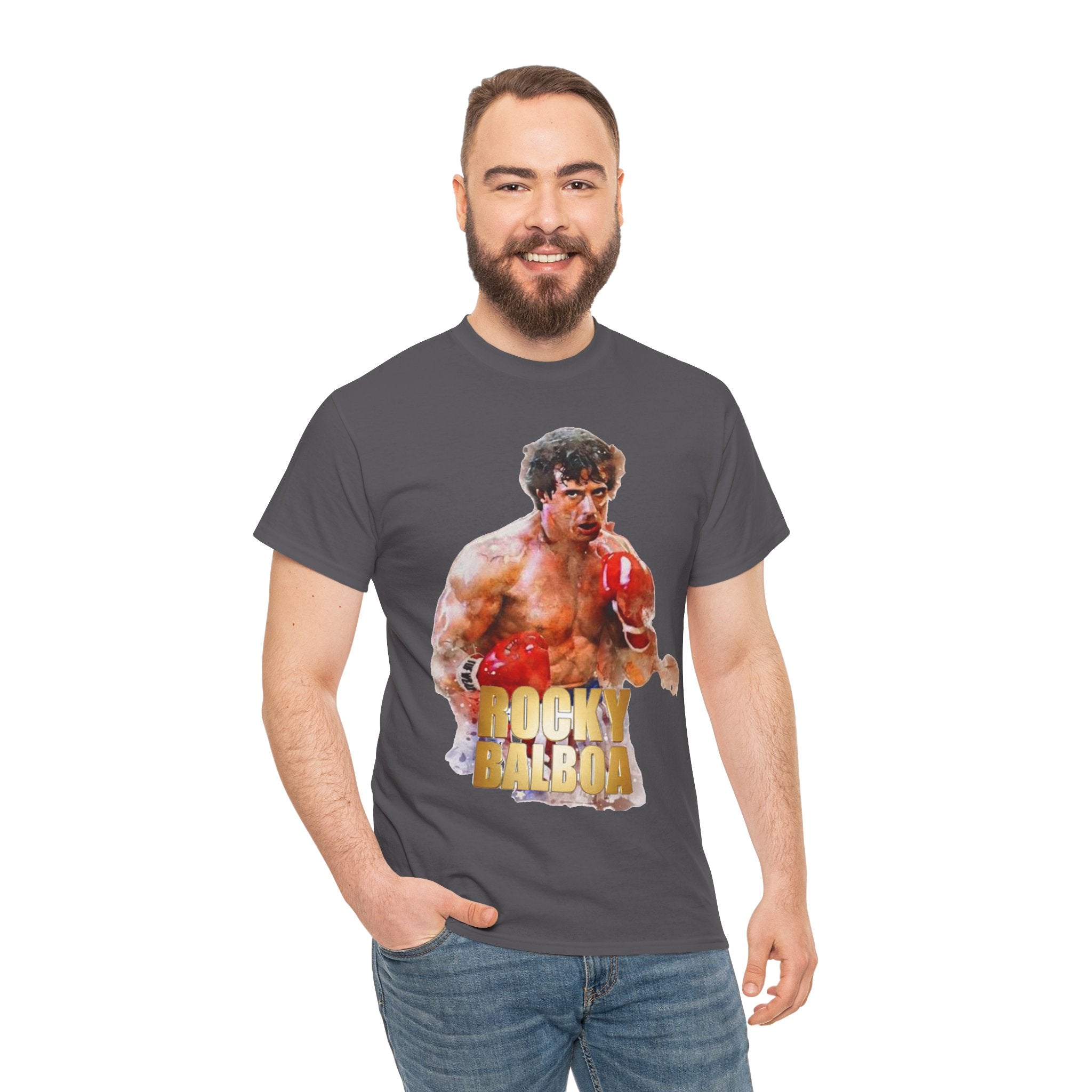 Boxing Rocky Balboa Graphic Tee – Retro Fighter Movie Shirt
