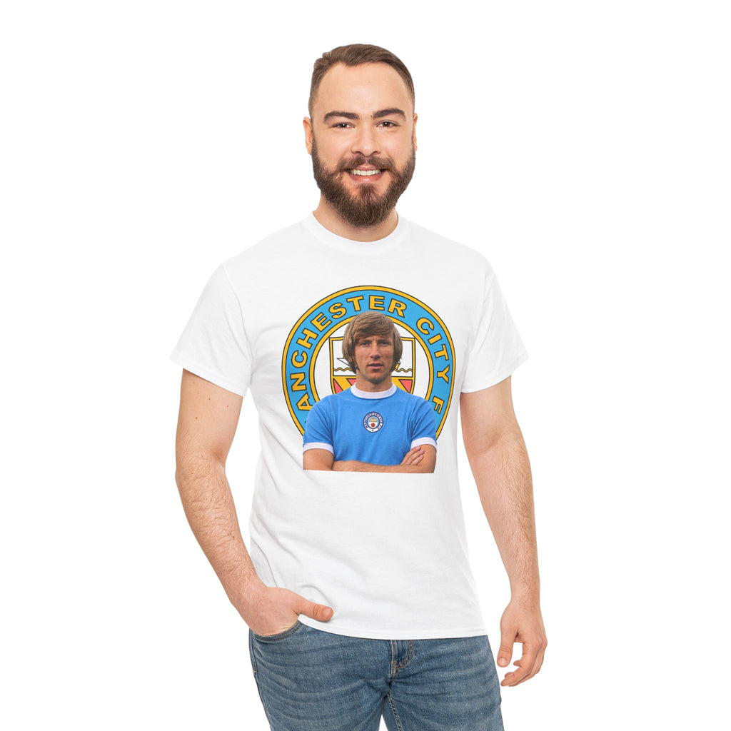 Colin Bell Manchester City Legend Cotton Tee — Retro Player Graphic