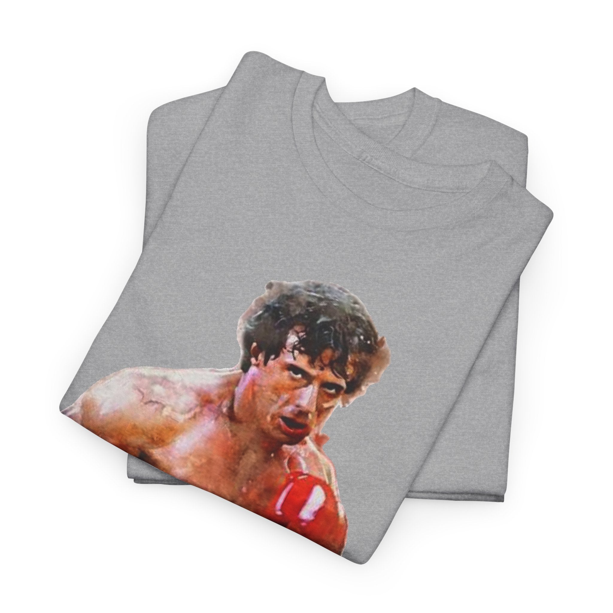 Boxer Rocky Painting T‑Shirt — Vintage American Flag Boxing Tee