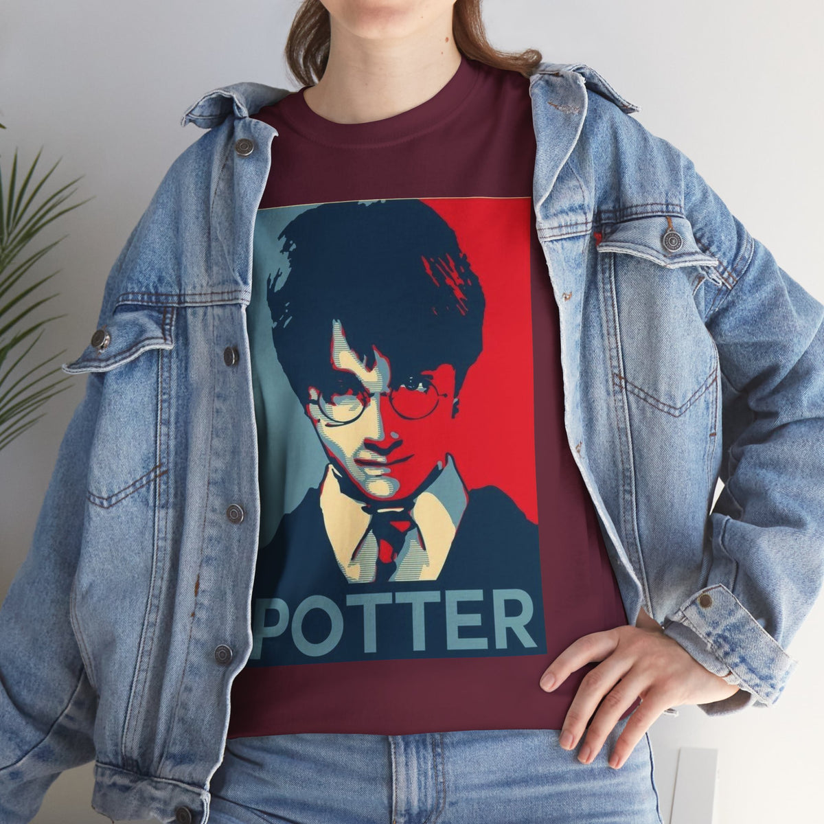Harry Potter Inspired Vintage Wizard Portrait Cotton T‑Shirt — 'Potter' Graphic Tee