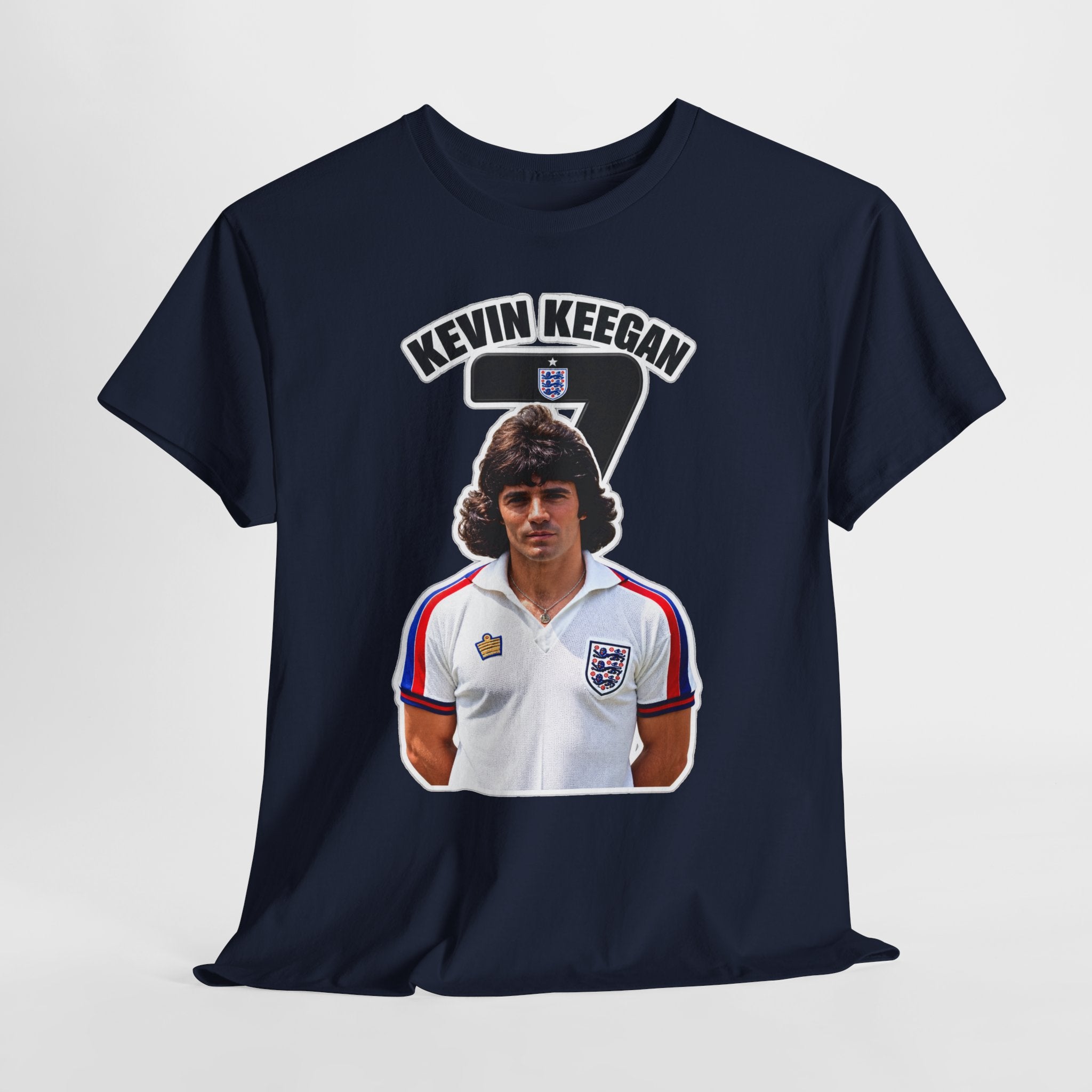Kevin Keegan England Retro Soccer Cotton T -Shirt / Tee
