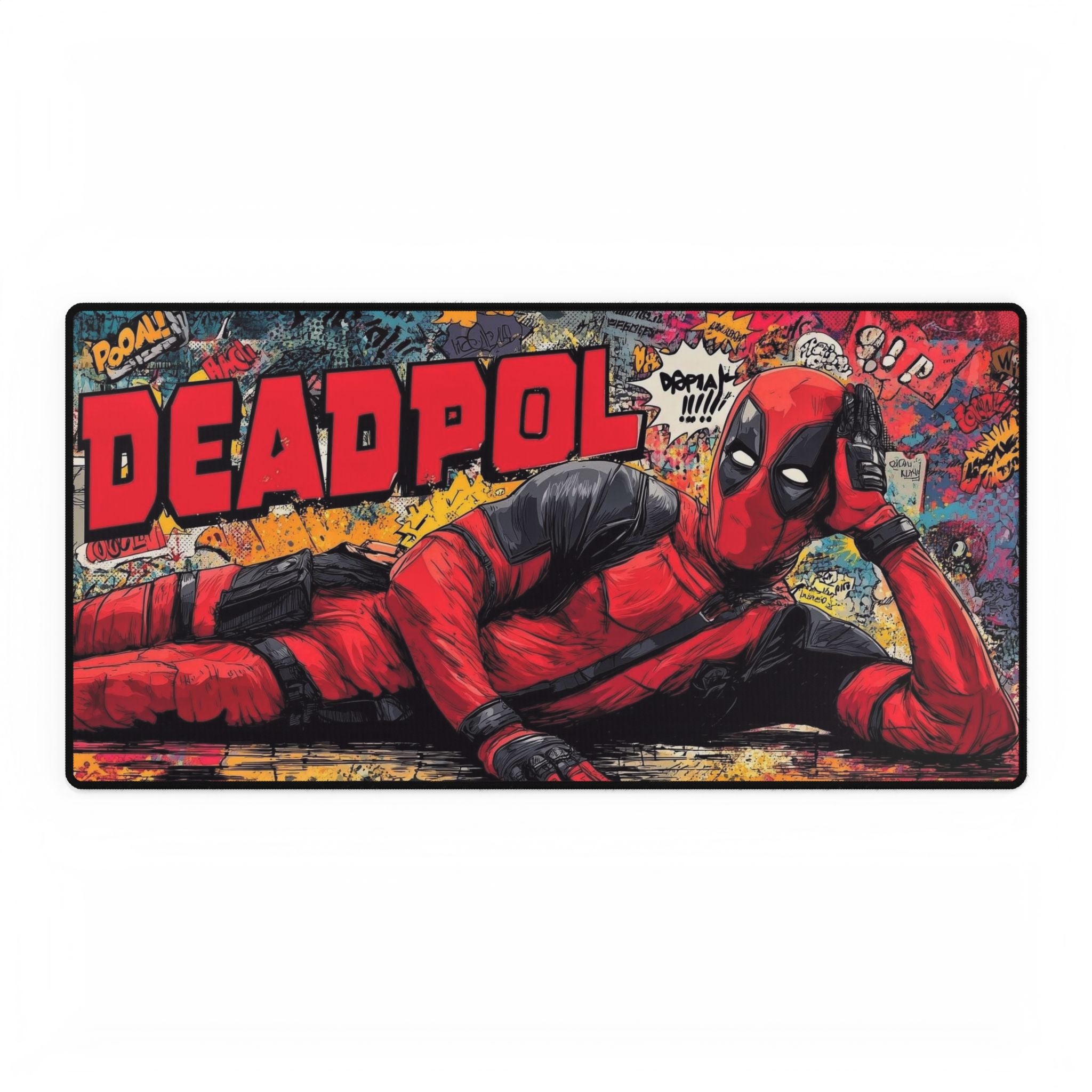 Deadpool Comic Desk Mat — Large Gaming Mouse Pad