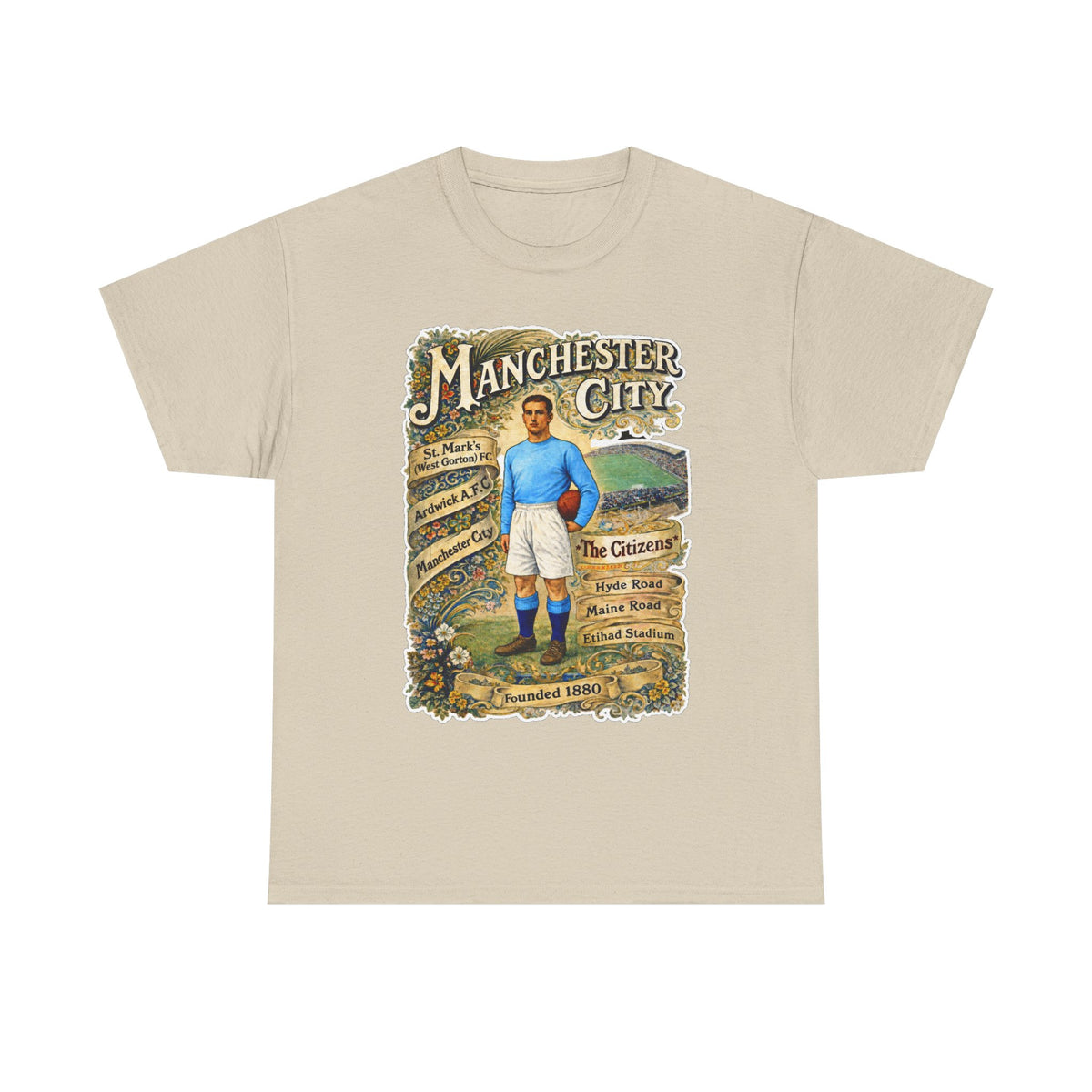 Manchester City Vintage Football Tee — Retro Soccer Graphic T-Shirt