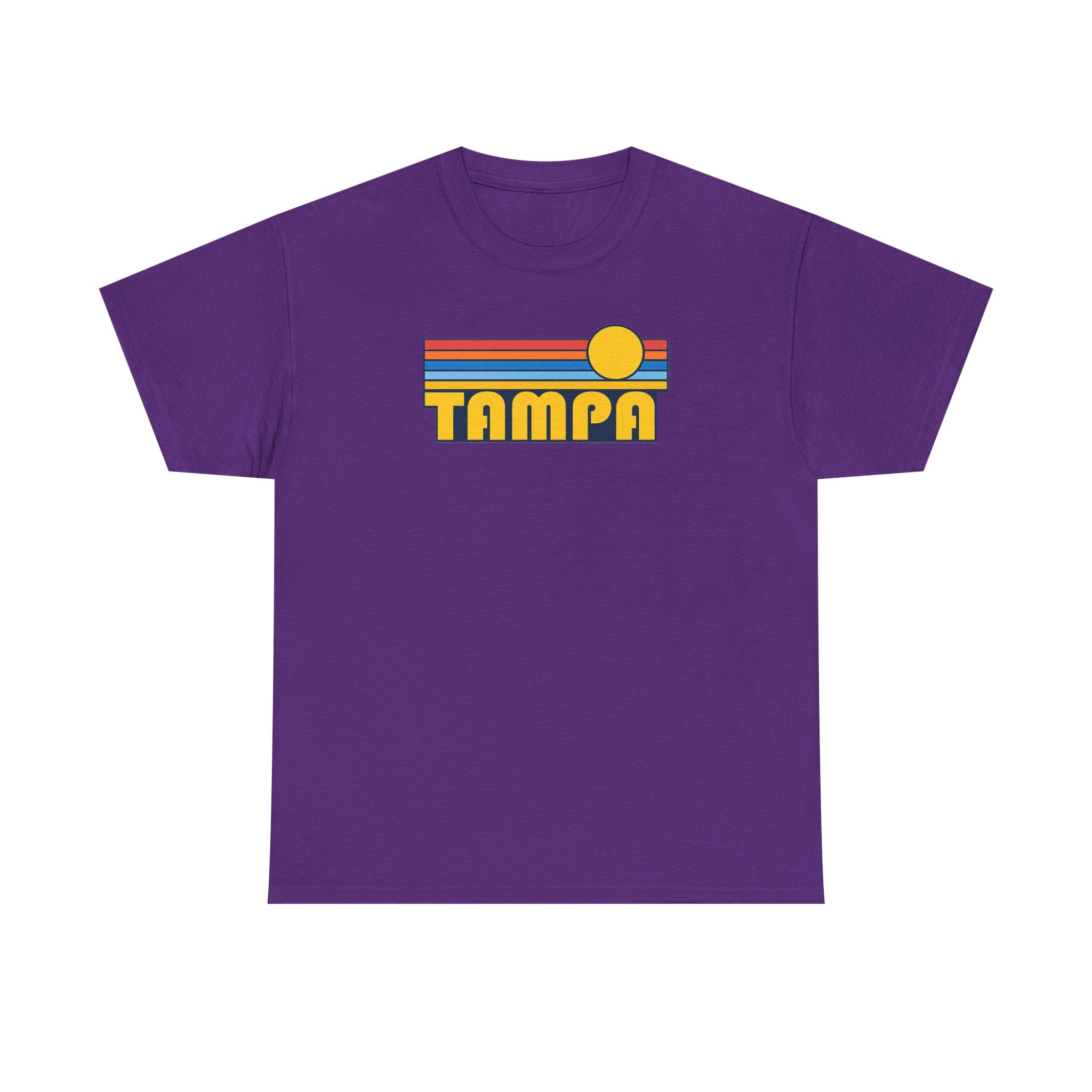 Tampa Retro Sunset T-Shirt — Vintage 70s Striped Beach Tee