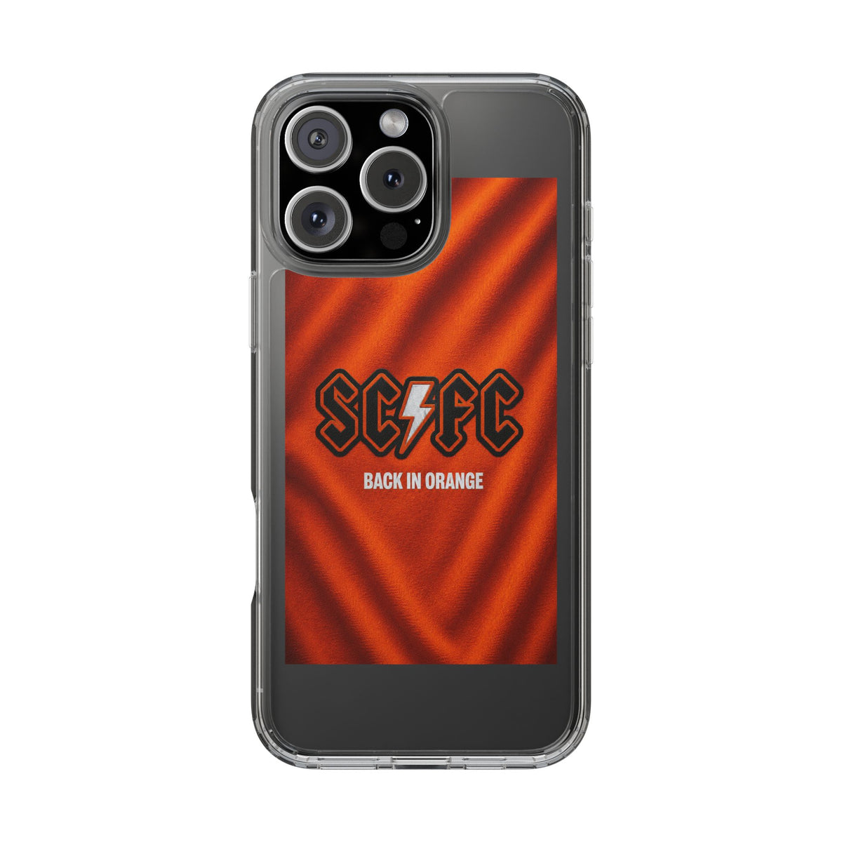 Salford CIty Inspired Phone Case — 'SCFC Back in Orange' Clear Protective Cover