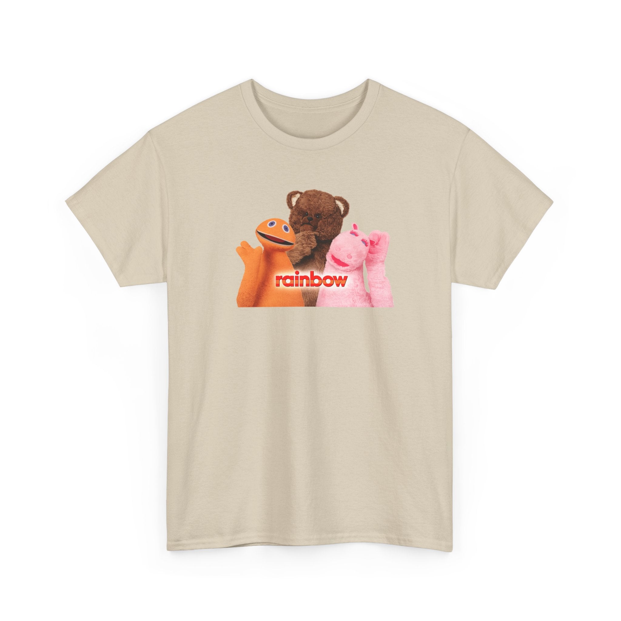 Rainbow Kids TV Zippy, George and Bungle Puppets T-Shirt — Cute Teddy & Hand Puppets Graphic Tee