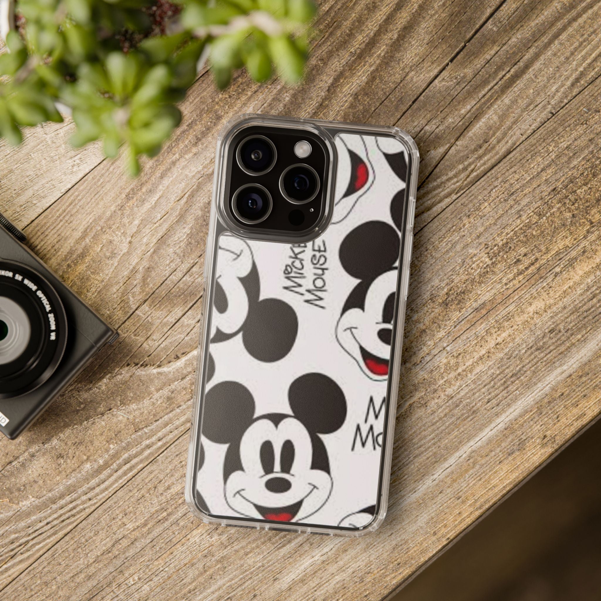 Mickey Mouse Clear Phone Case – Retro Cartoon Pattern Clear Case